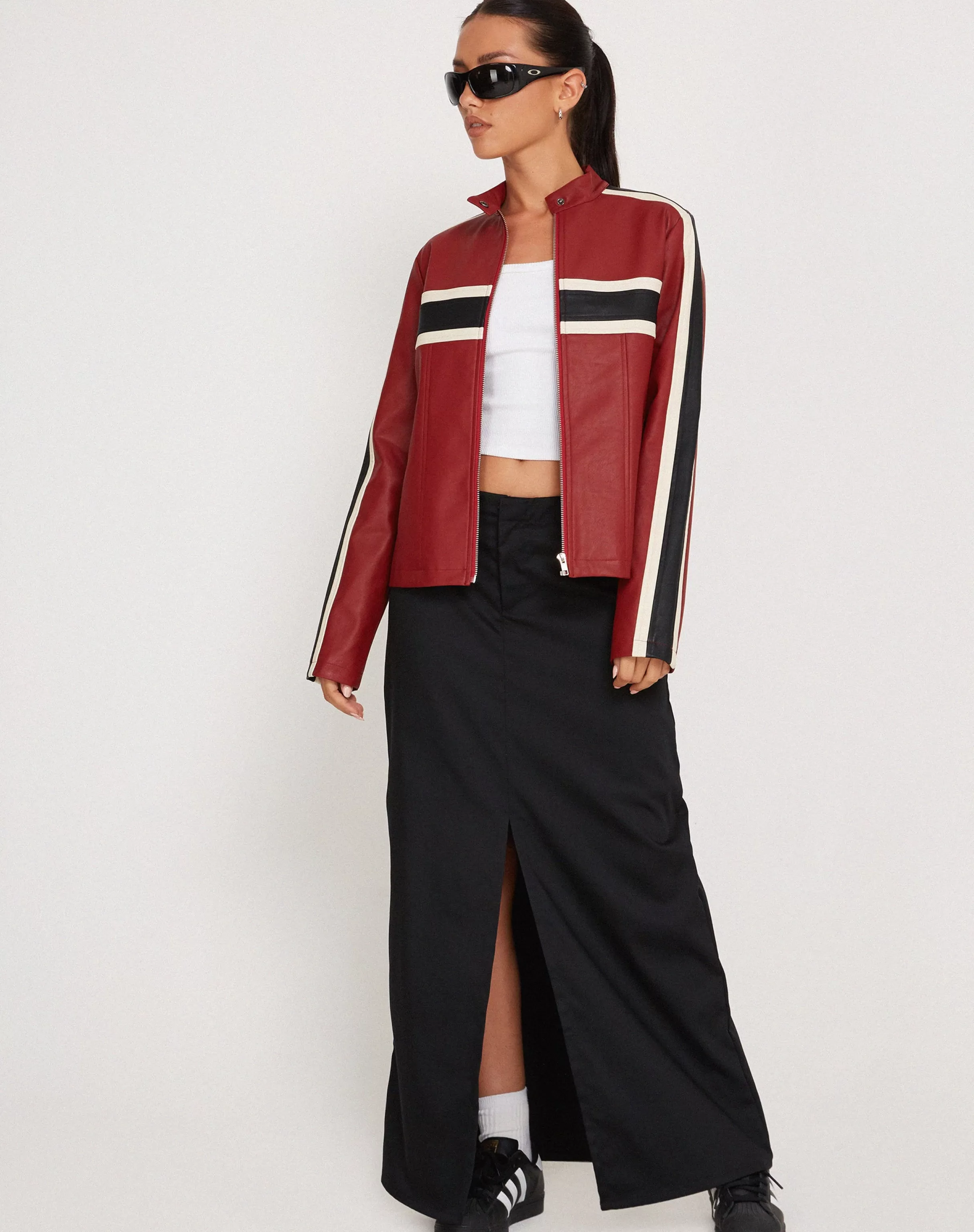 Store Oliver Zip Up Jacket In Stripe PU JACKETS | JACKETS
