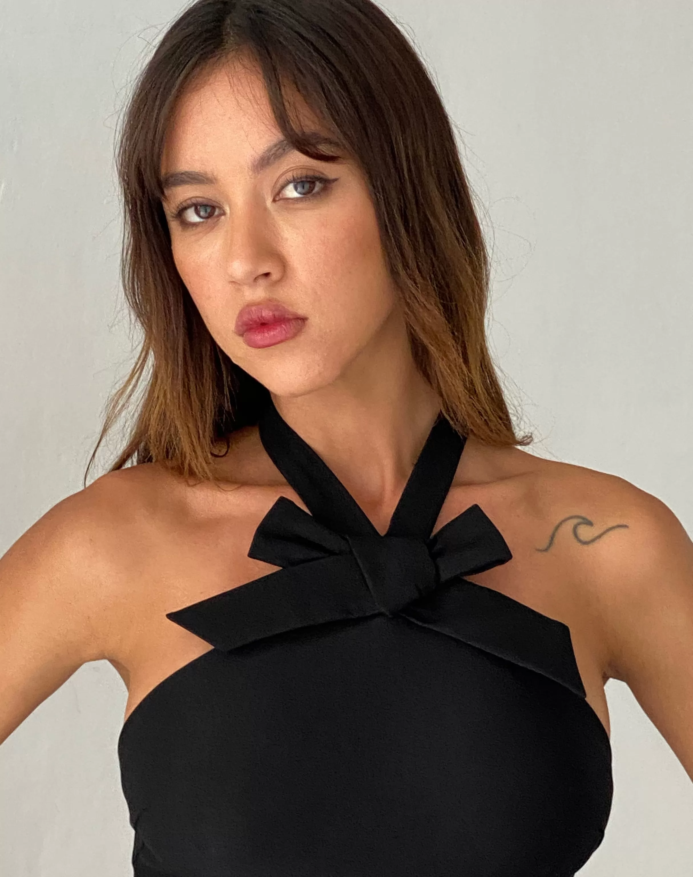 Cheap Parvat Bow Detail Halterneck Mini Dress PARTY DRESSES | BODYCON DRESSES