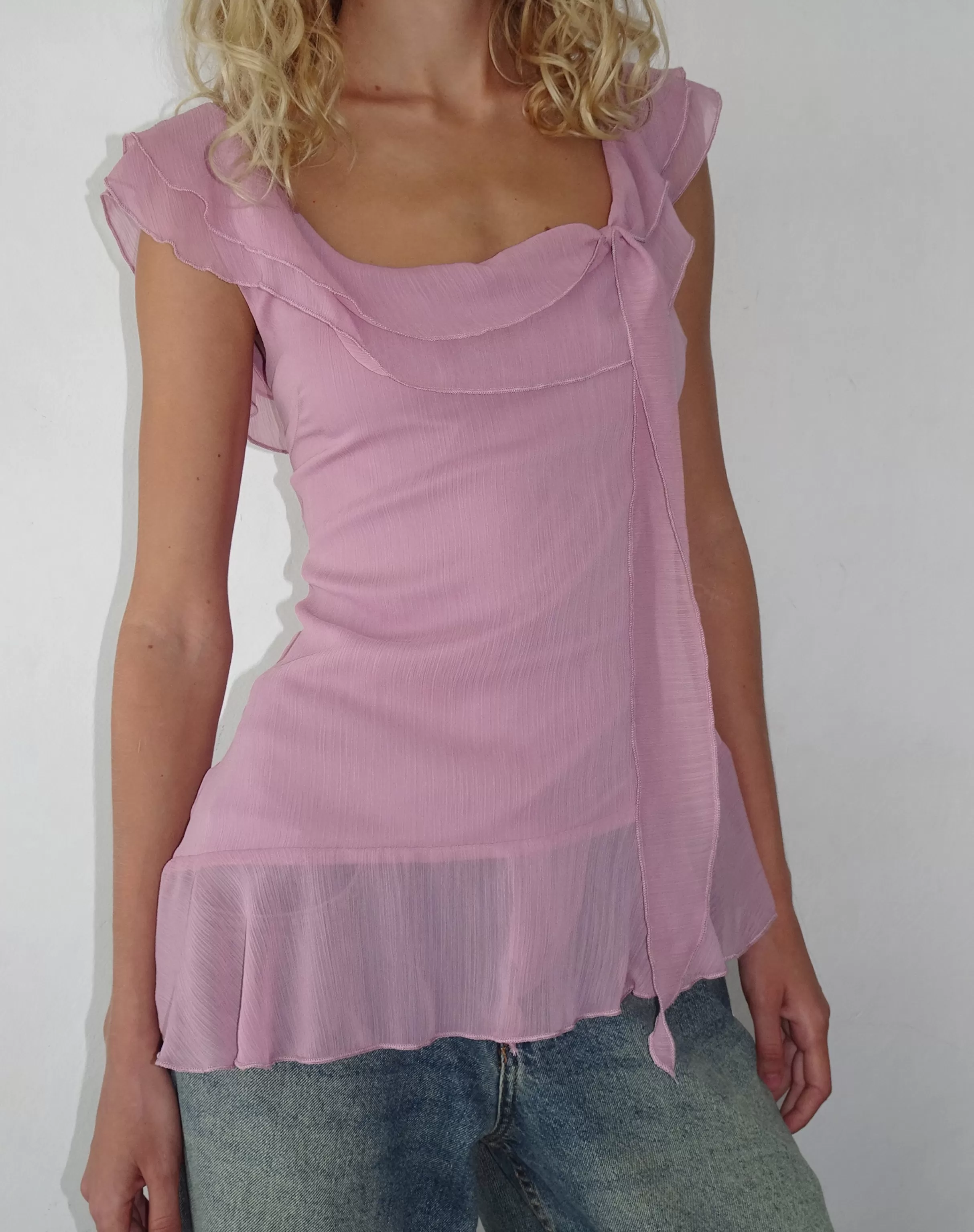 Clearance Piro Ruffle Longline Top In STRAPPY TOPS