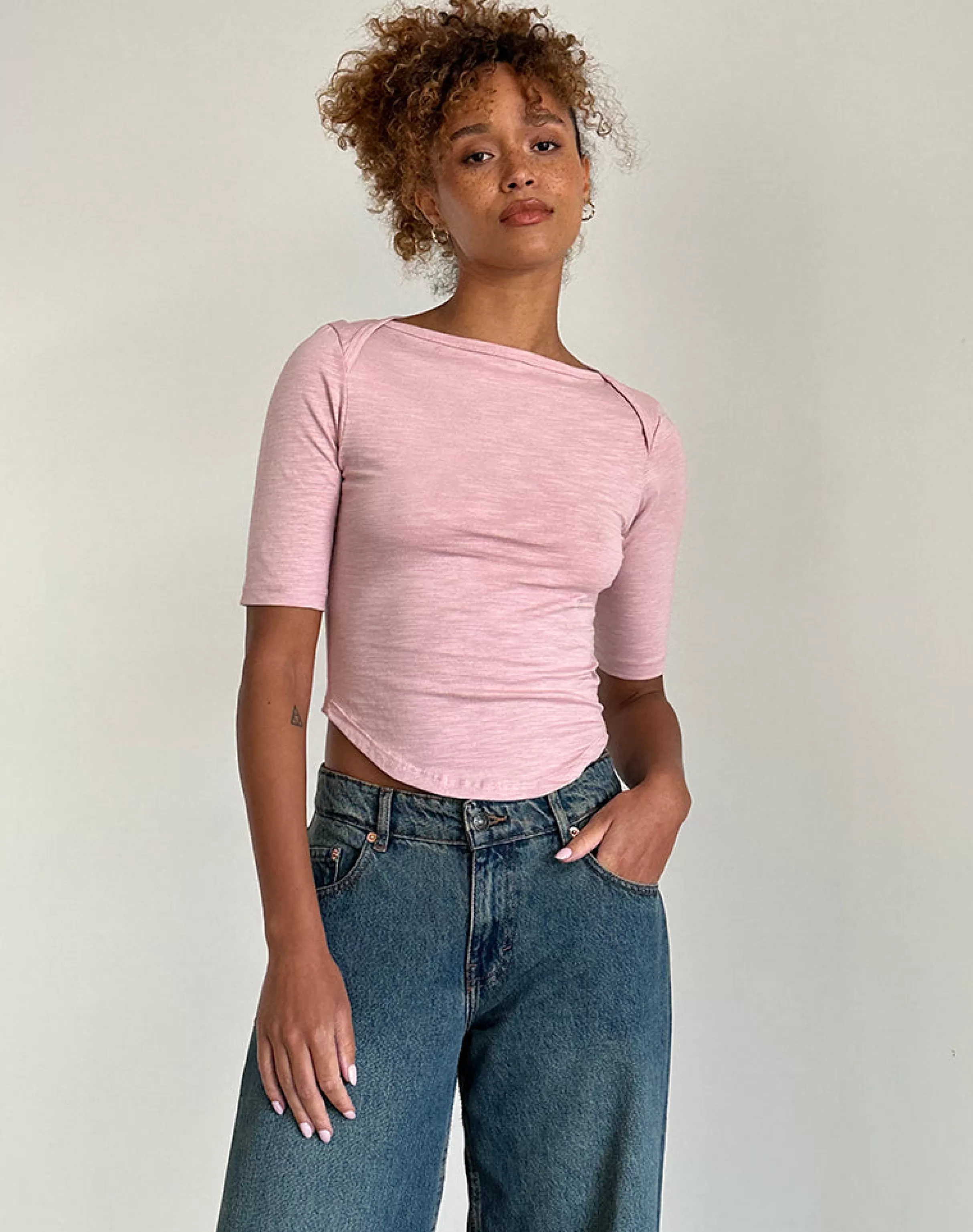 Outlet Ralda Curved Jersey Tee In BASIC TOPS | TEES