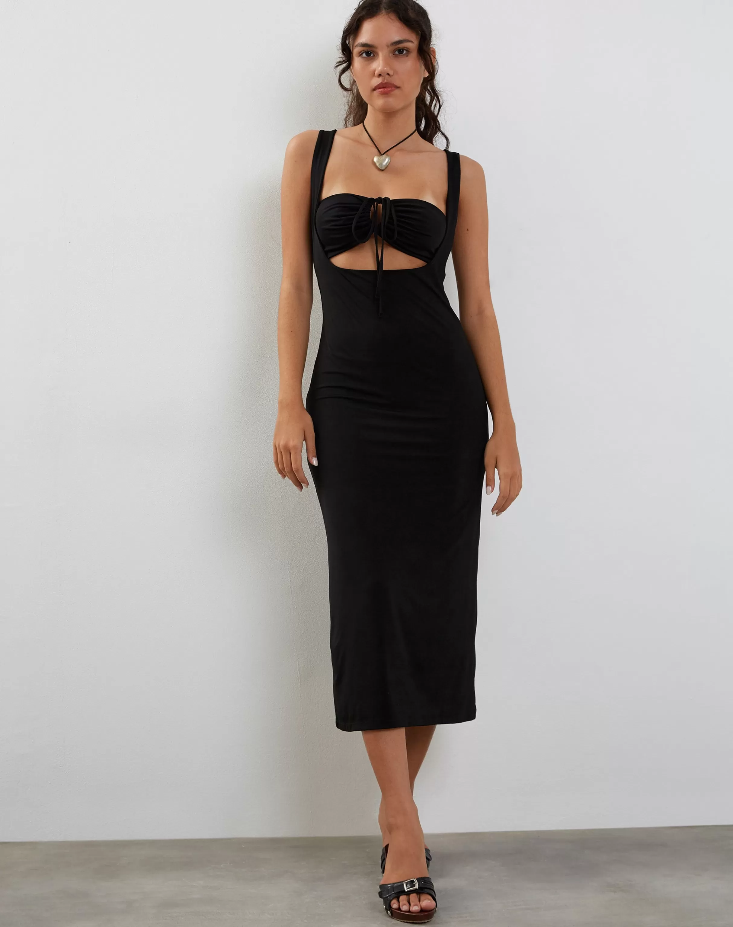 Clearance Reina Cut Out Bodycon Midi Dress In Black BODYCON DRESSES | MIDI DRESSES