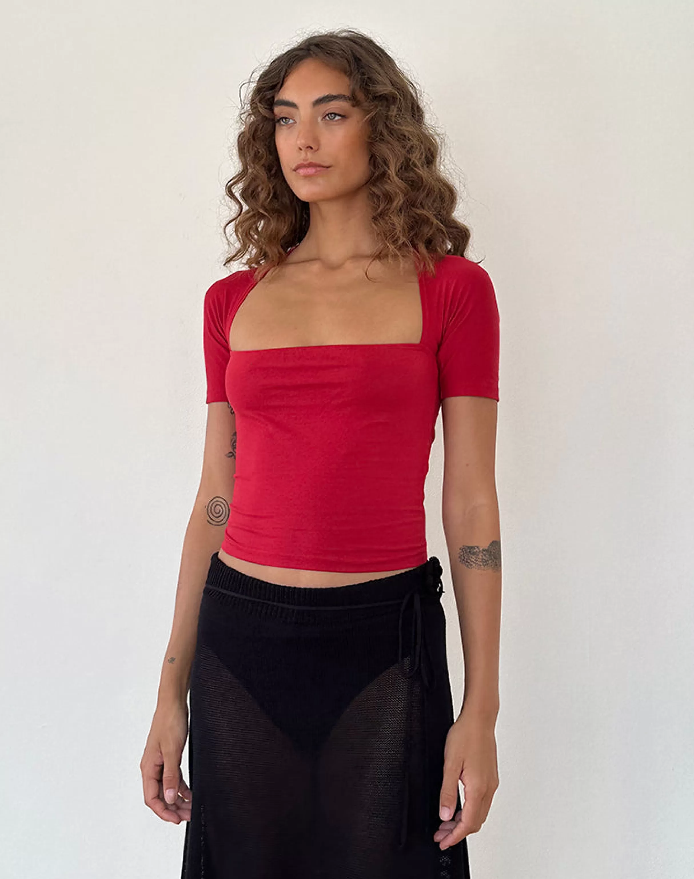 Cheap Requa Short Sleeve Square Neck Top In TEES