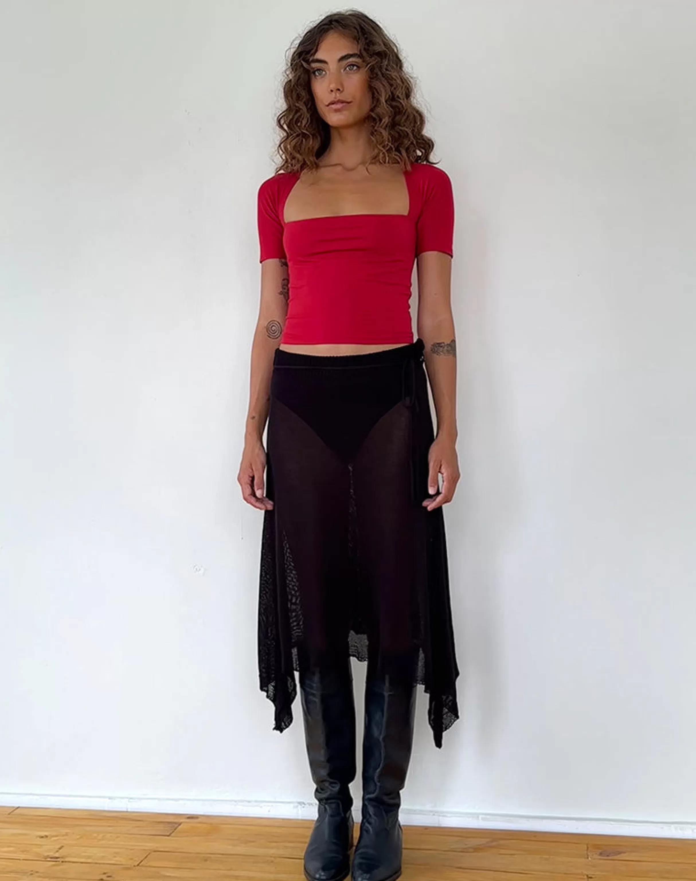 Cheap Requa Short Sleeve Square Neck Top In TEES