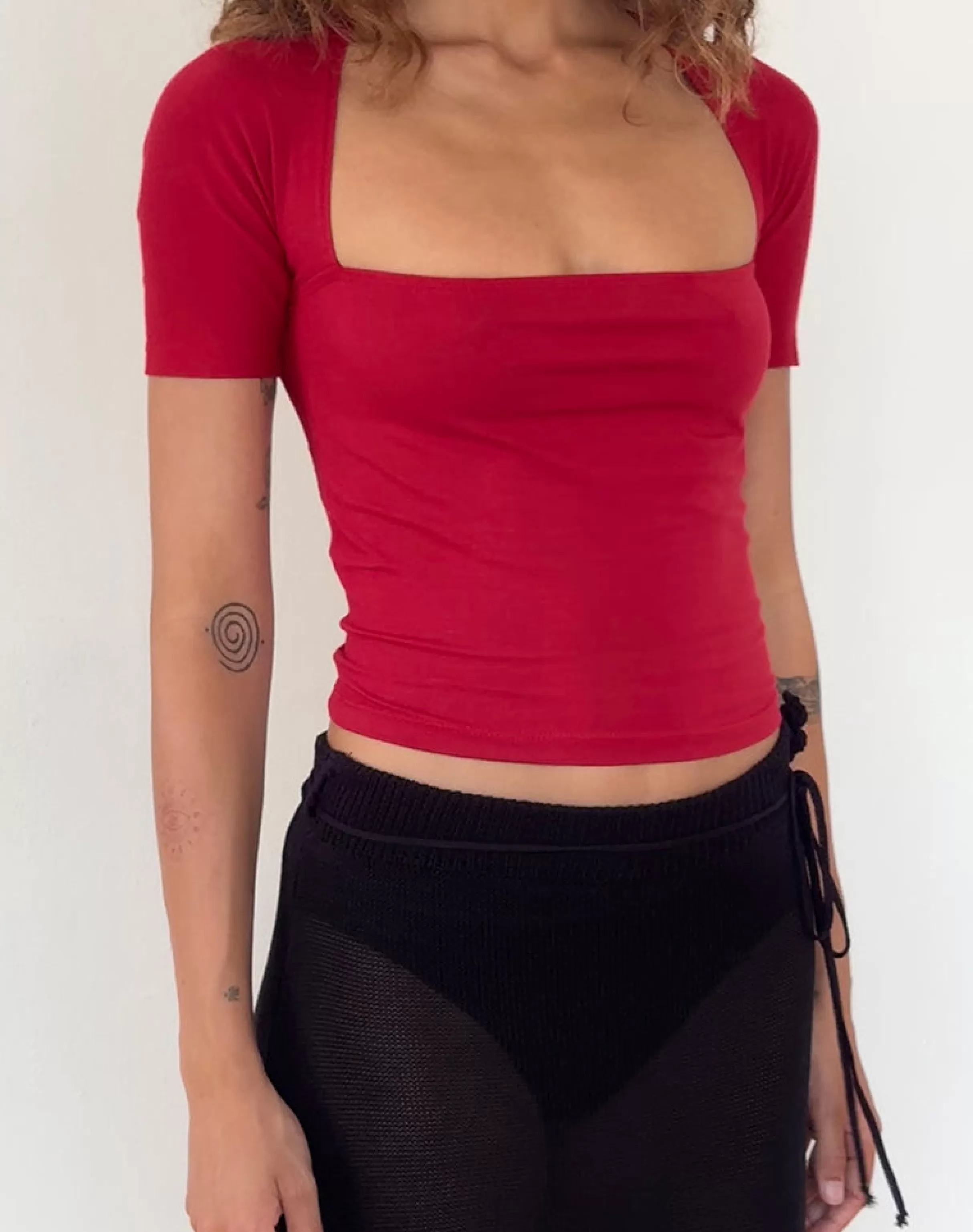 Cheap Requa Short Sleeve Square Neck Top In TEES