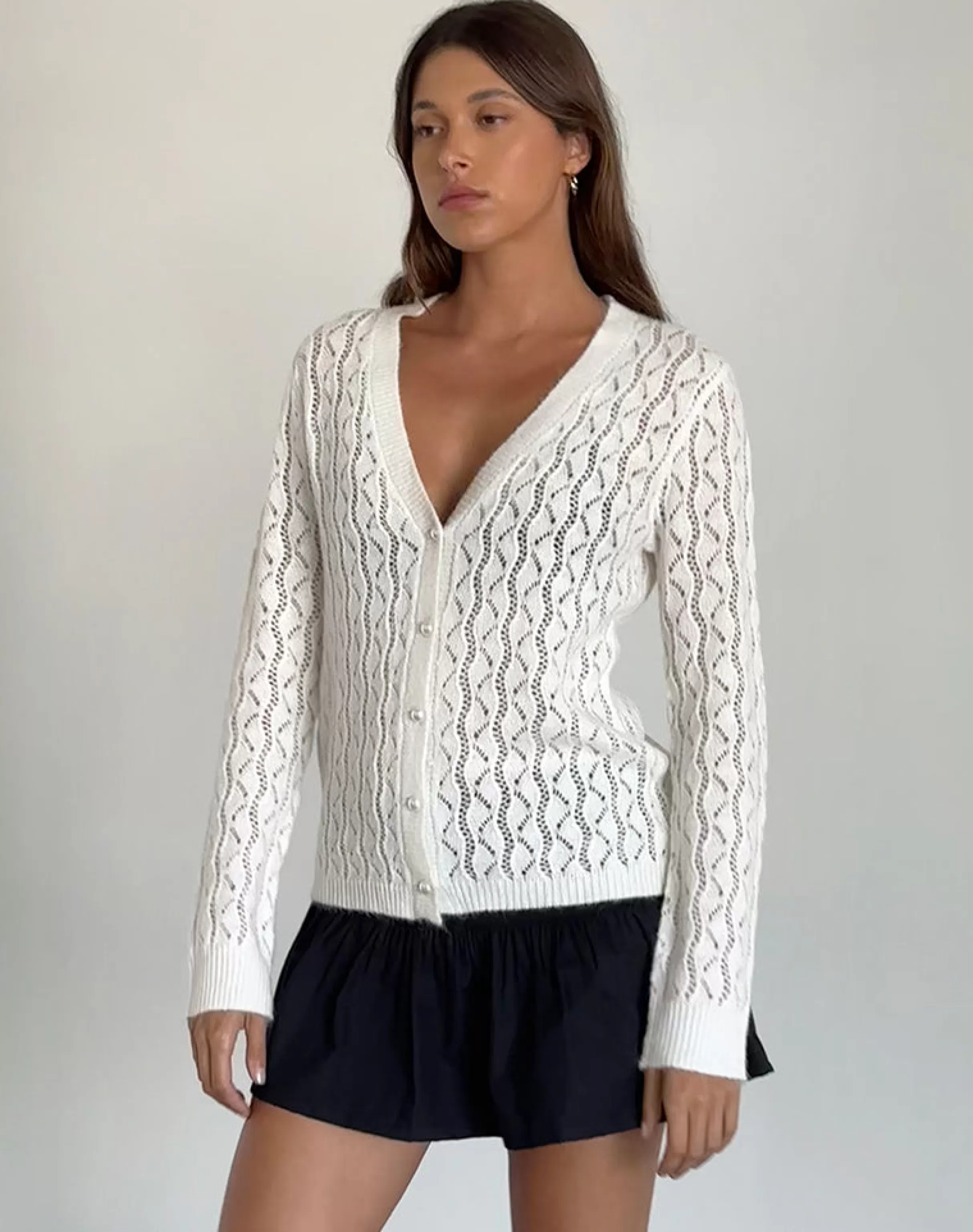 New Ricani Open Knit Cardigan In Ivory STRAWBERRY MILK | CARDIGANS