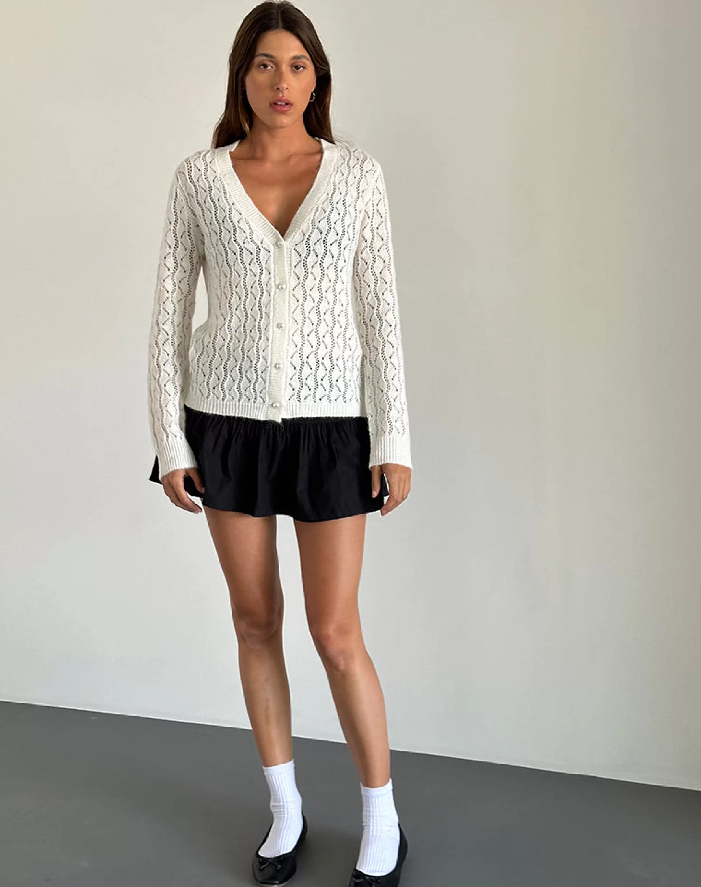New Ricani Open Knit Cardigan In Ivory STRAWBERRY MILK | CARDIGANS