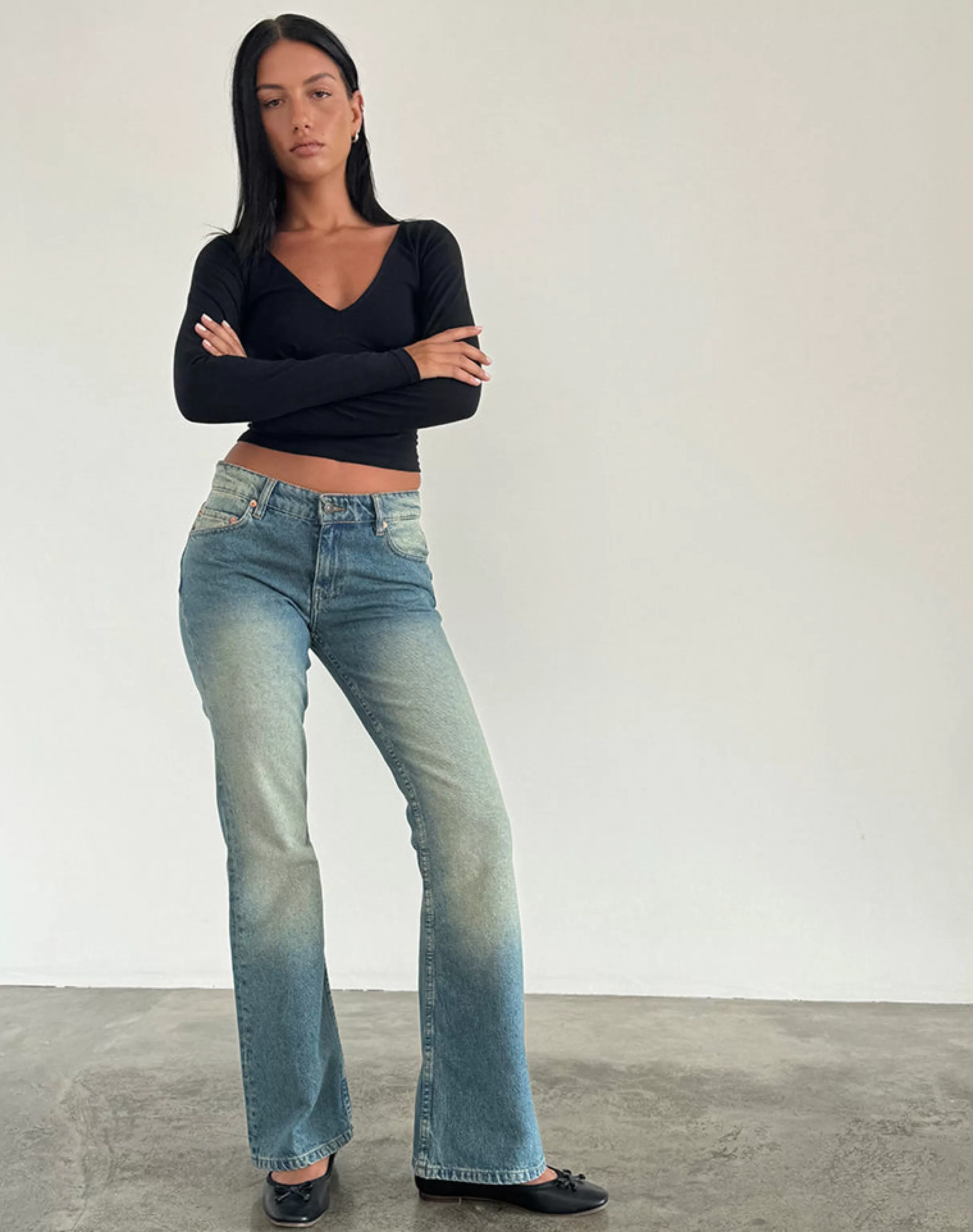 Outlet Rigid Low Rise Flare Jeans In JEANS | FLARED JEANS