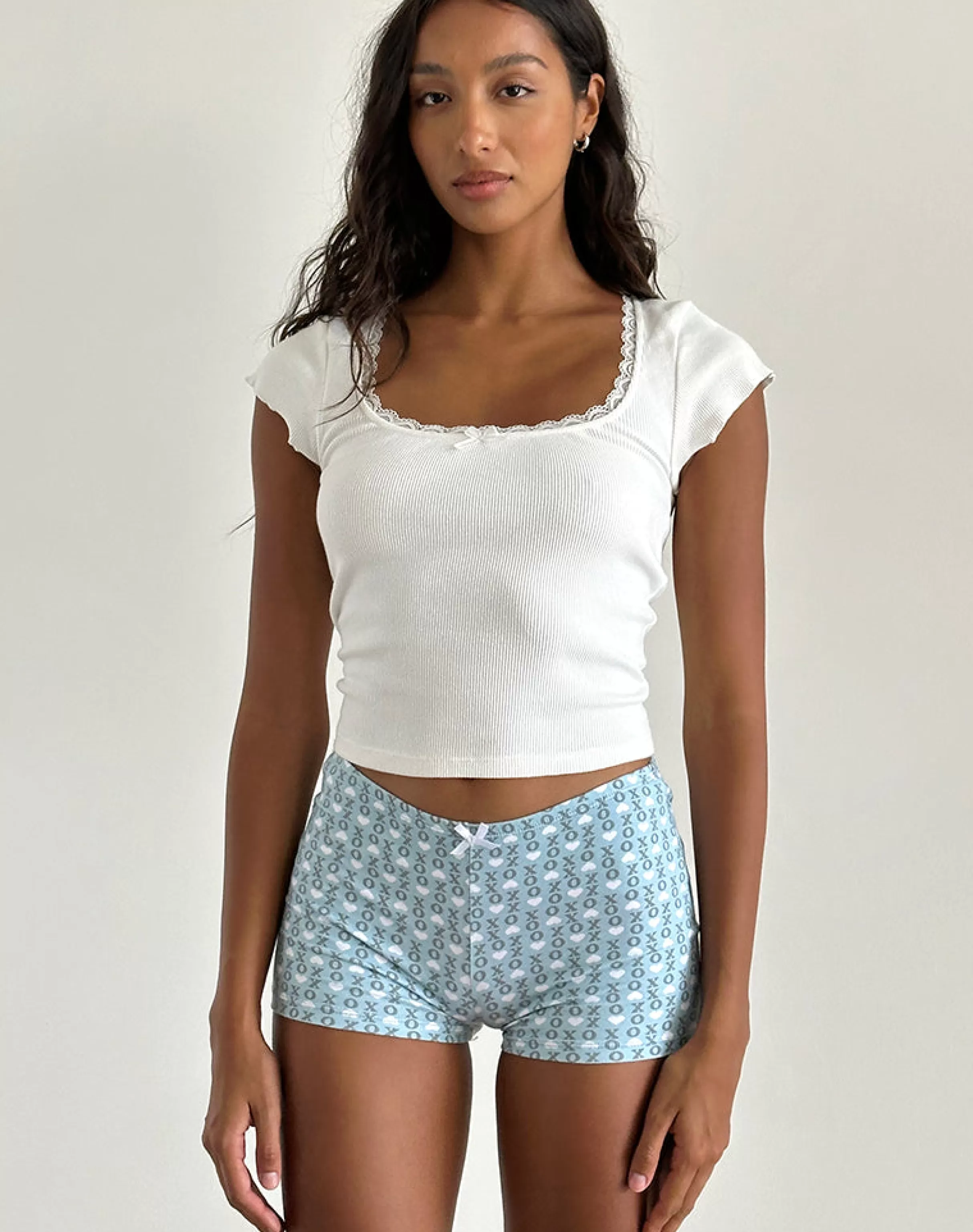 Sale Ritulia Short In Powder Blue XO Heart Print SHORTS