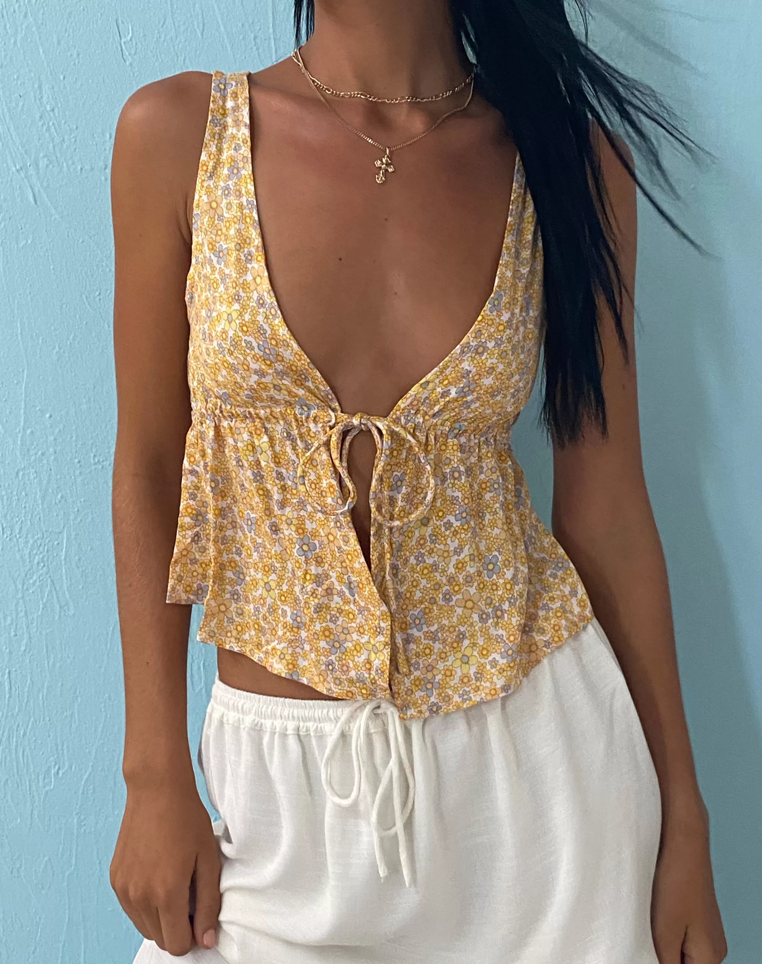 Sale Rolia Tie Front Top In PRINTED TOPS | CROP TOPS