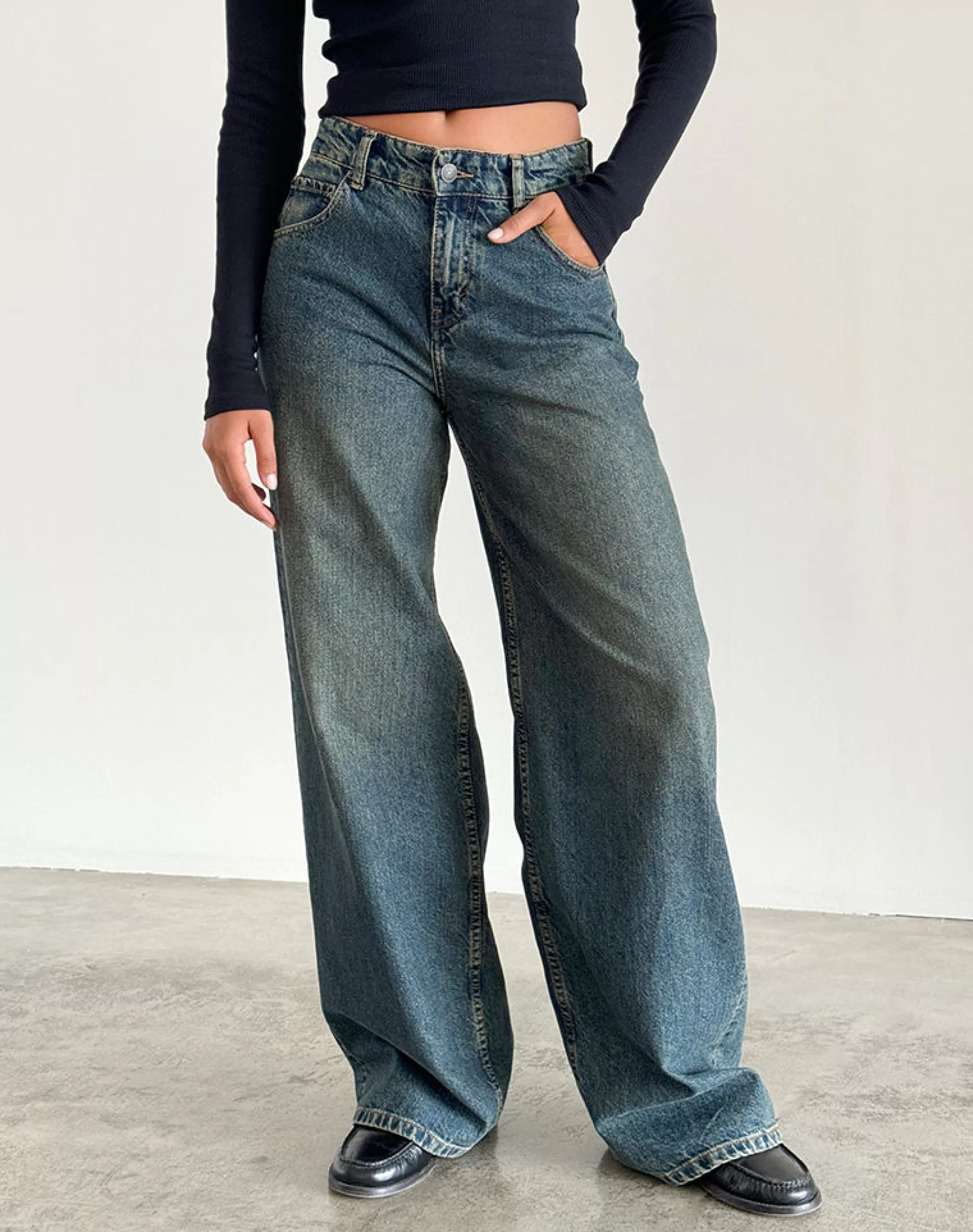 Hot Roomy Extra Wide Jeans In Brown Blue Acid JEANS | ROOMY JEANS