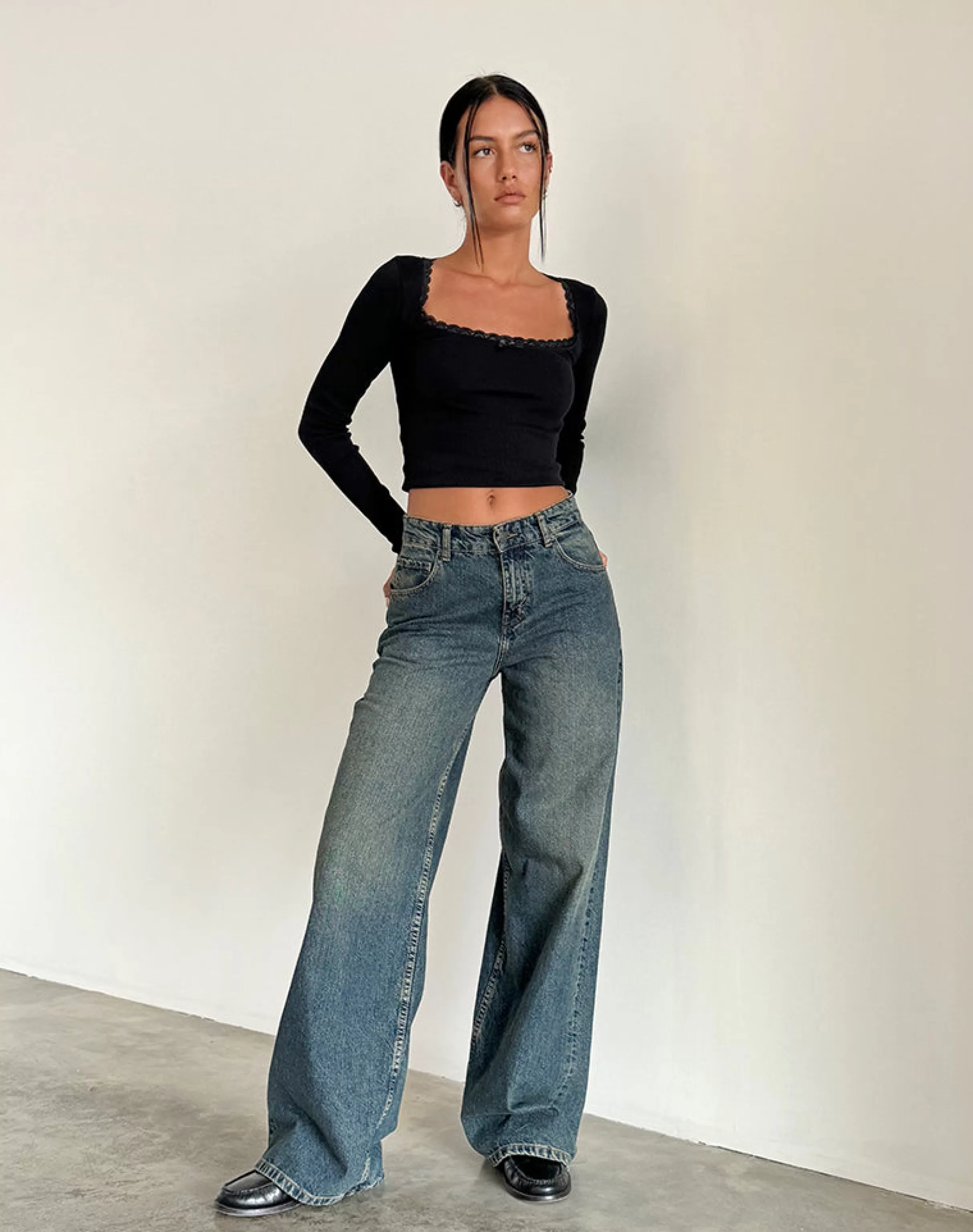 Hot Roomy Extra Wide Jeans In Brown Blue Acid JEANS | ROOMY JEANS
