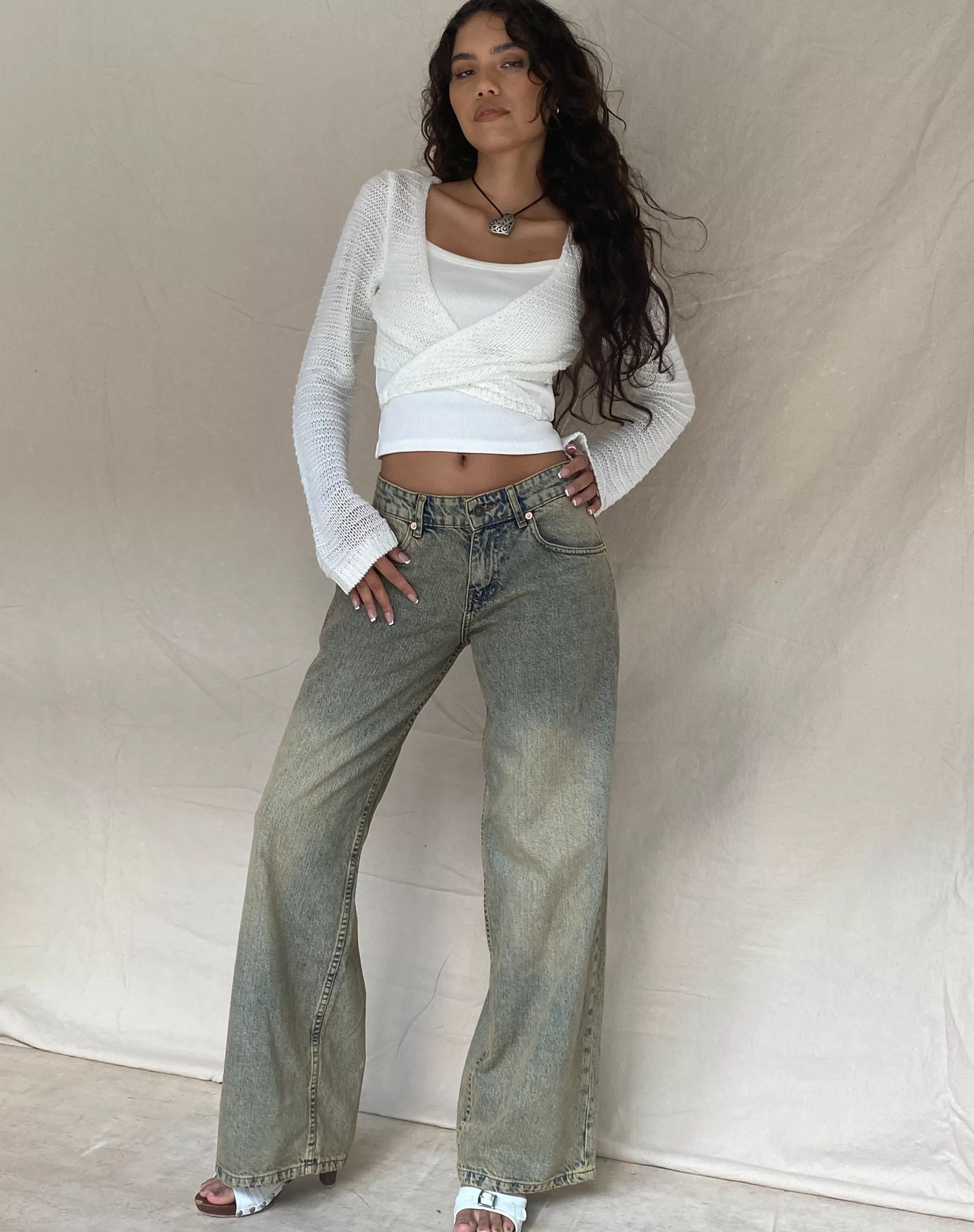 Store Roomy Extra Wide Leg Low Rise Jeans In JEANS | ROOMY JEANS