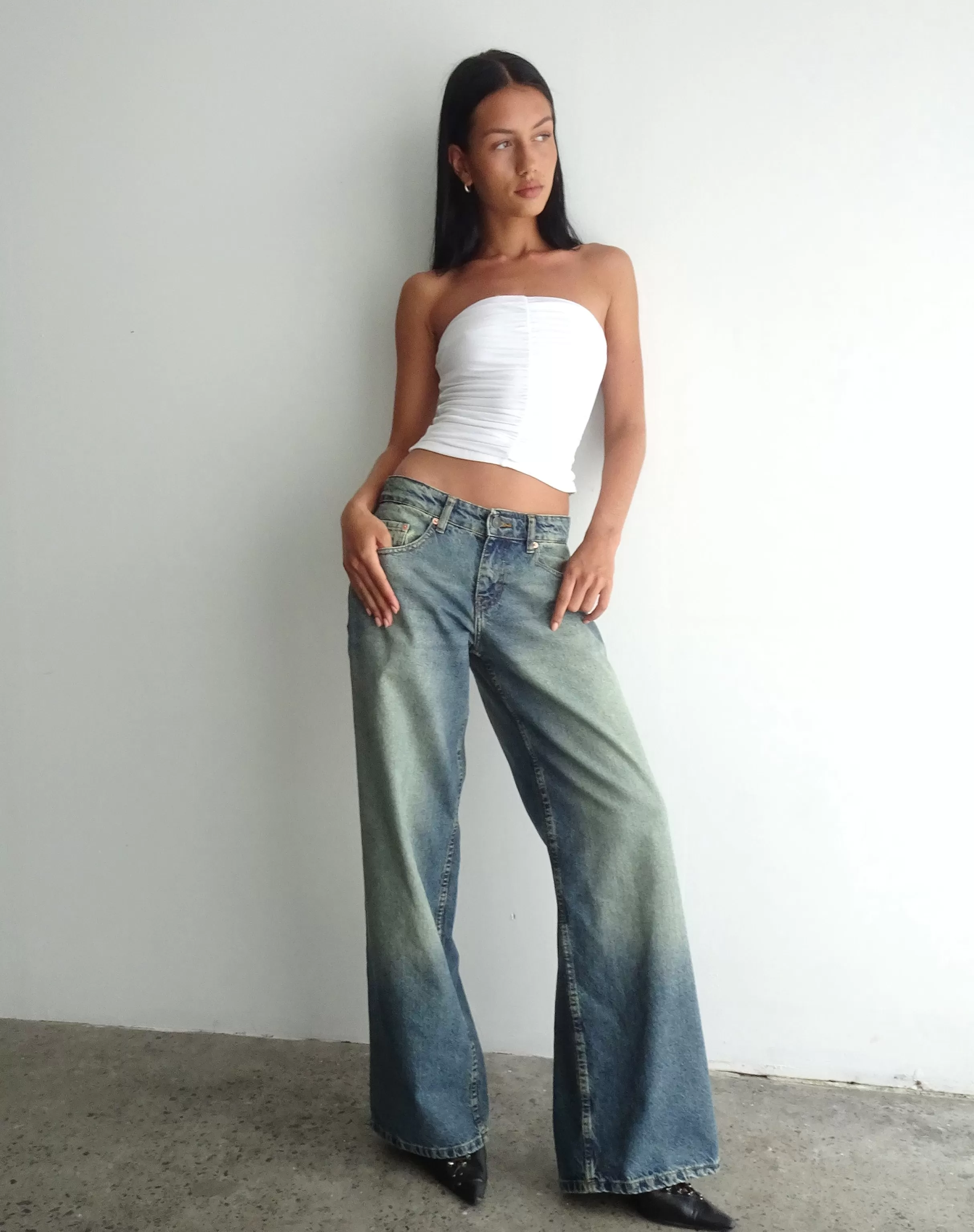 Discount Roomy Extra Wide Low Rise Jeans In JEANS | WIDE LEG JEANS