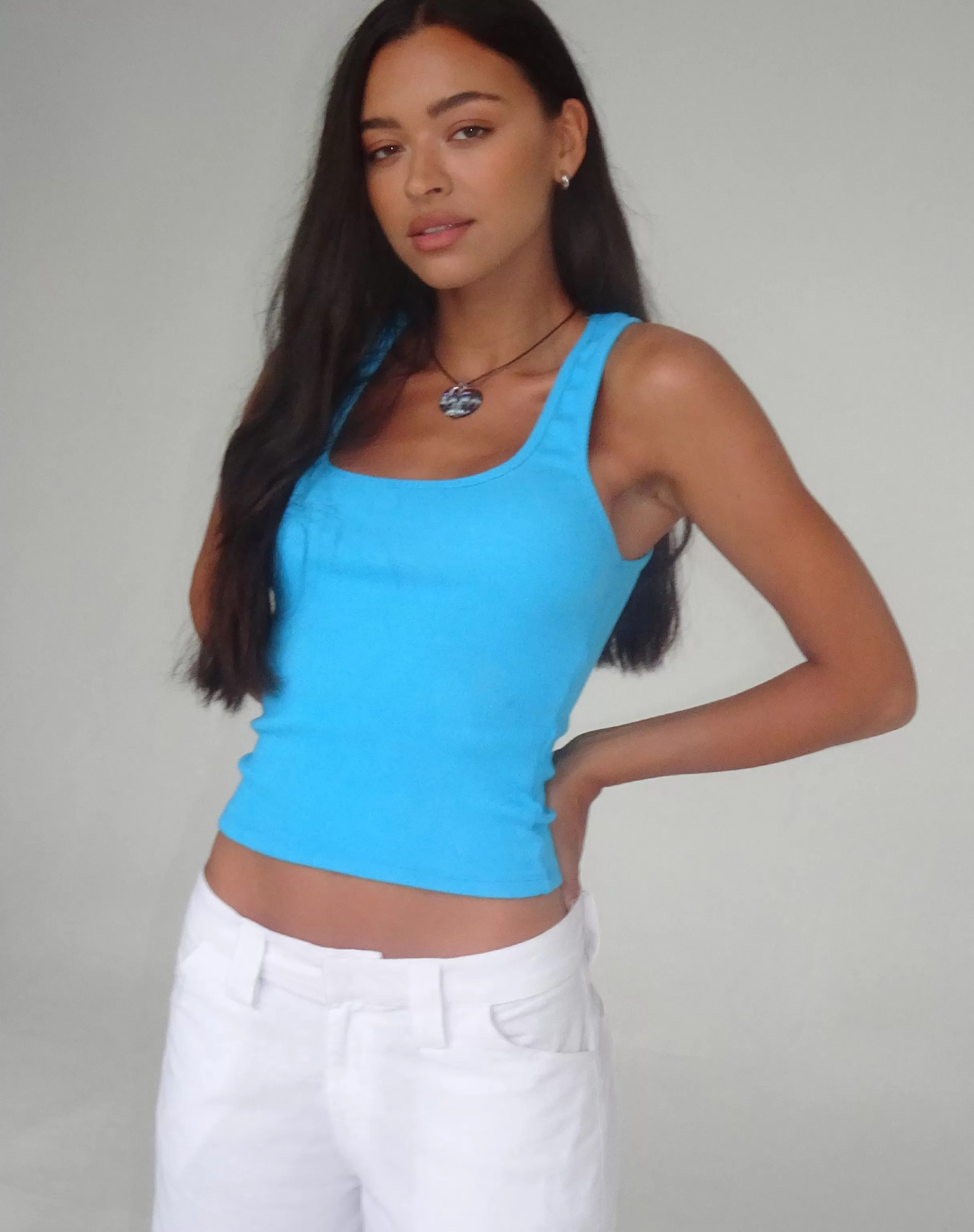 Clearance Roxe Ribbed Vest Top In VEST TOPS