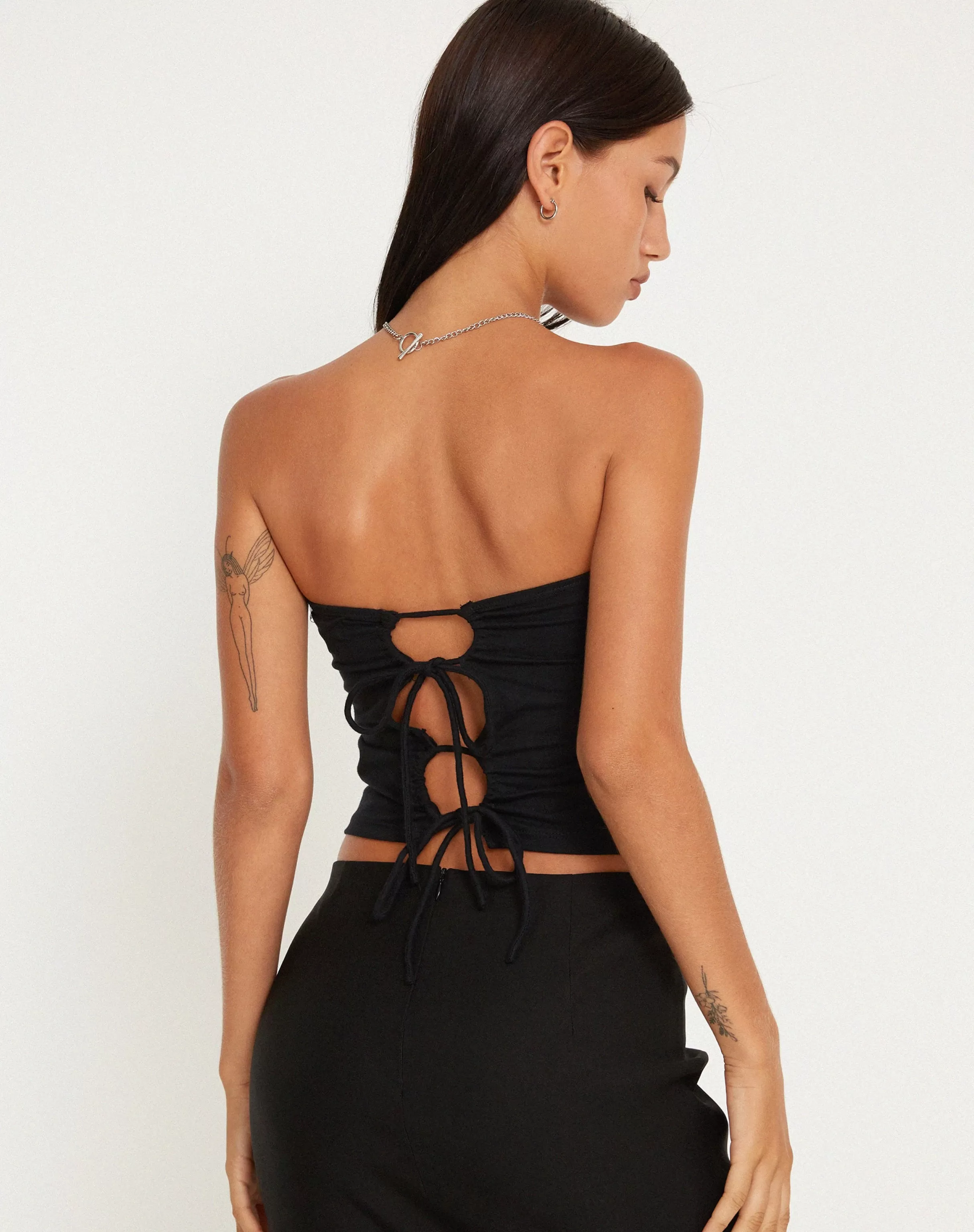 New Ruetie Bandeau Top In Black STRAPPY TOPS | CROP TOPS
