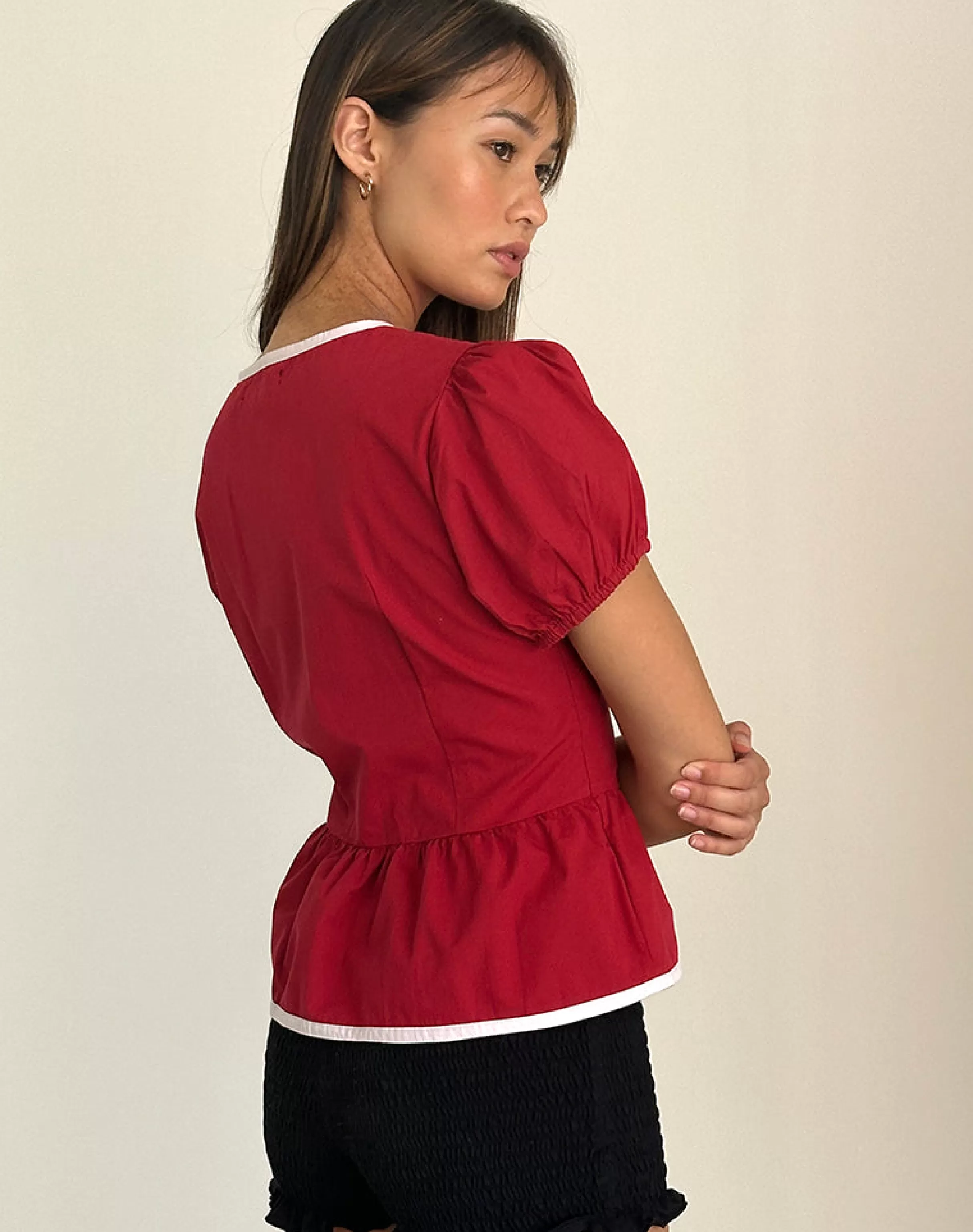 Clearance Ryota Tie Front Blouse In GOING OUT TOPS | SHIRTS AND BLOUSES