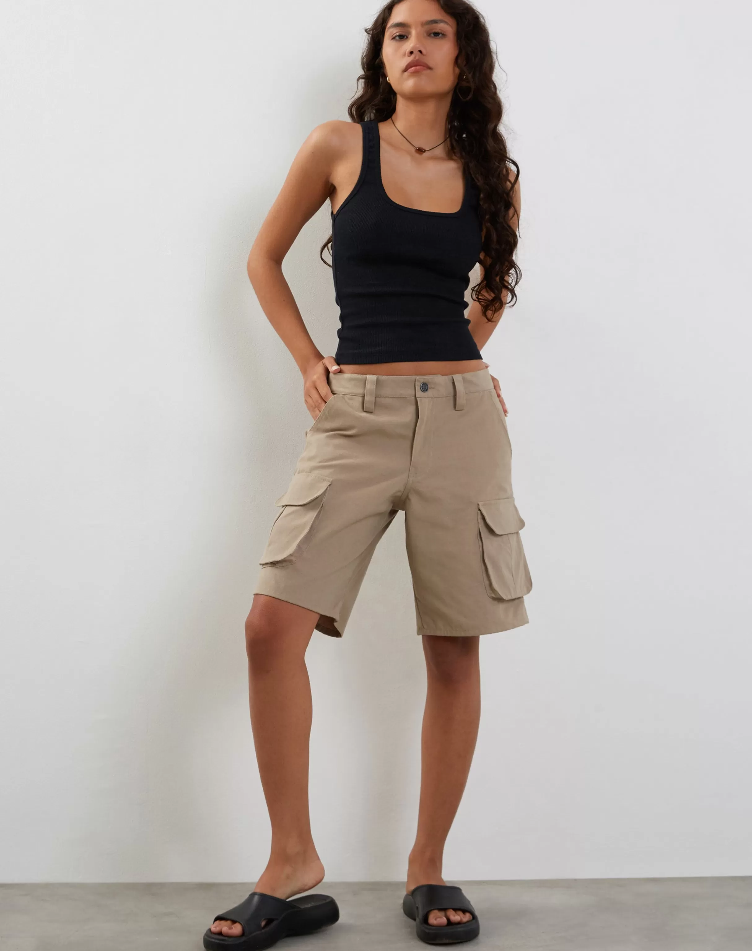 Sale Saito Longline Cargo Short In Stone SALE SKIRTS
