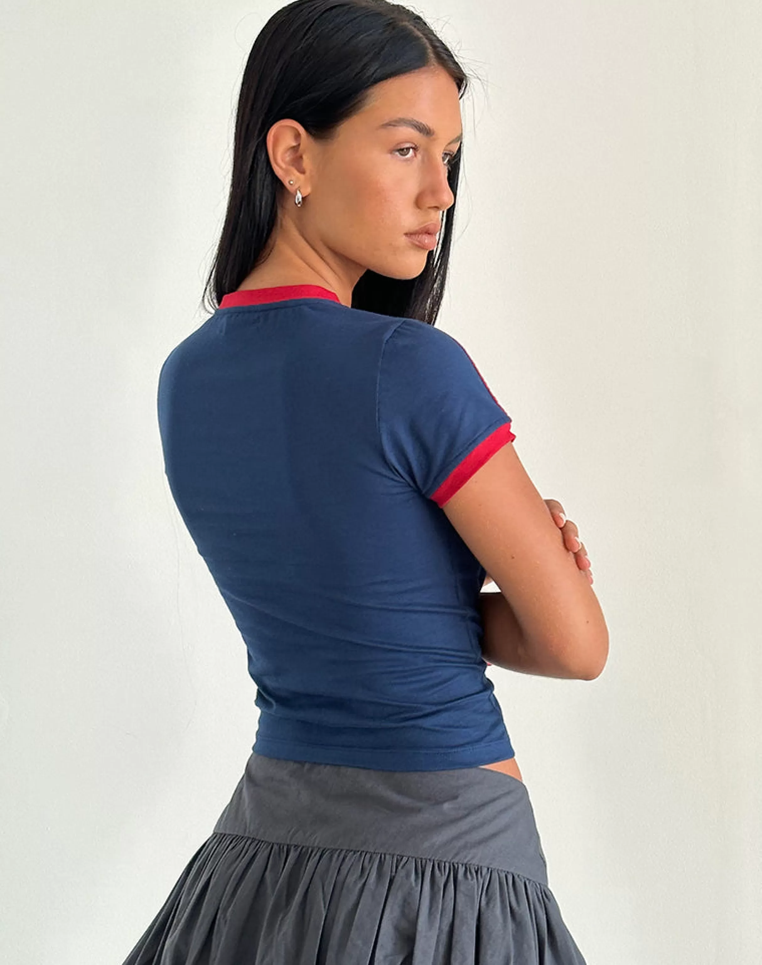 Best Salda Tee In Navy With Adrenaline Red Binding And '98' Emb TEES | PRINTED TOPS