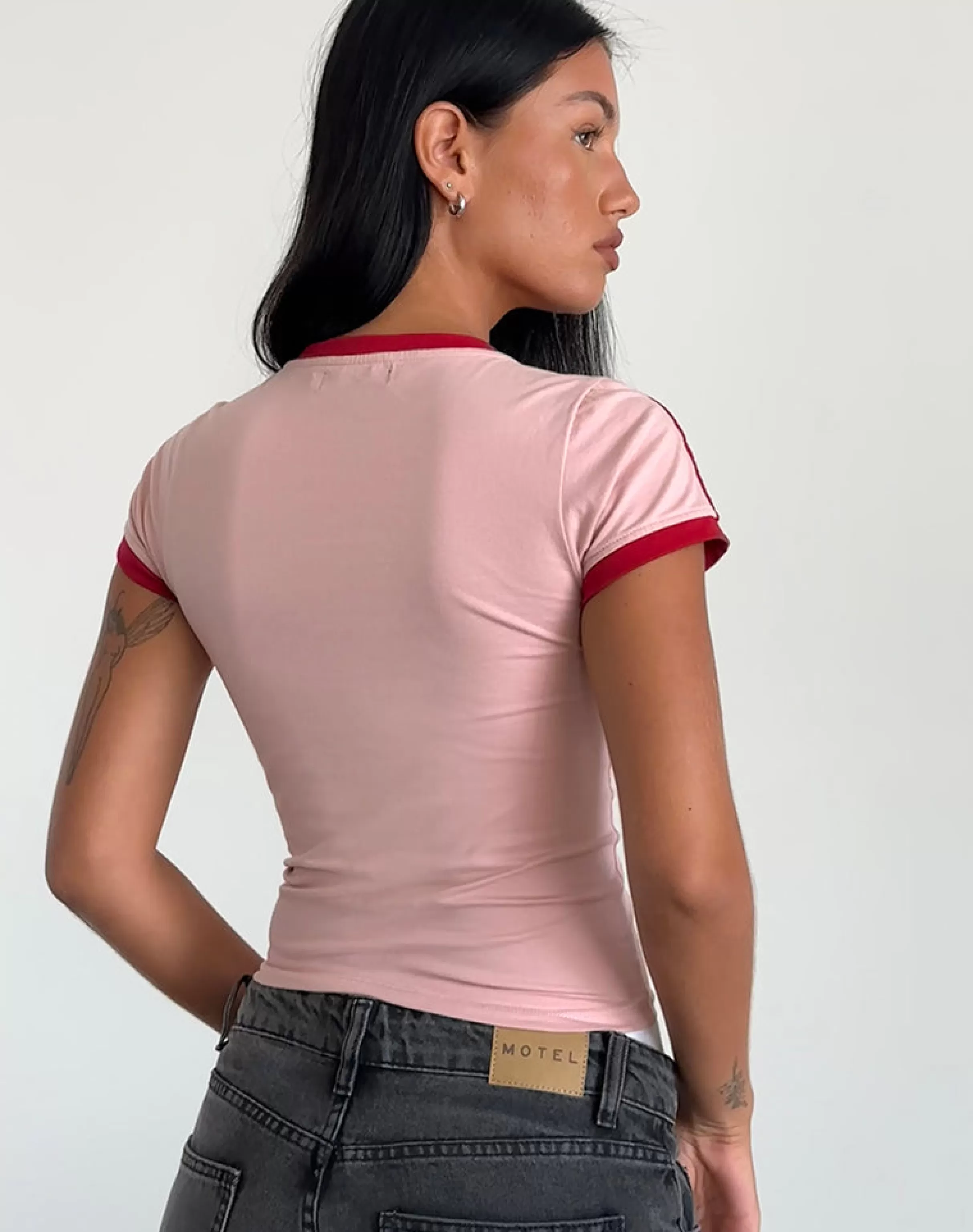 Cheap Salda Tee In Pink Lady With Adrenaline Red Binding And '98' Emb TEES | PRINTED TOPS