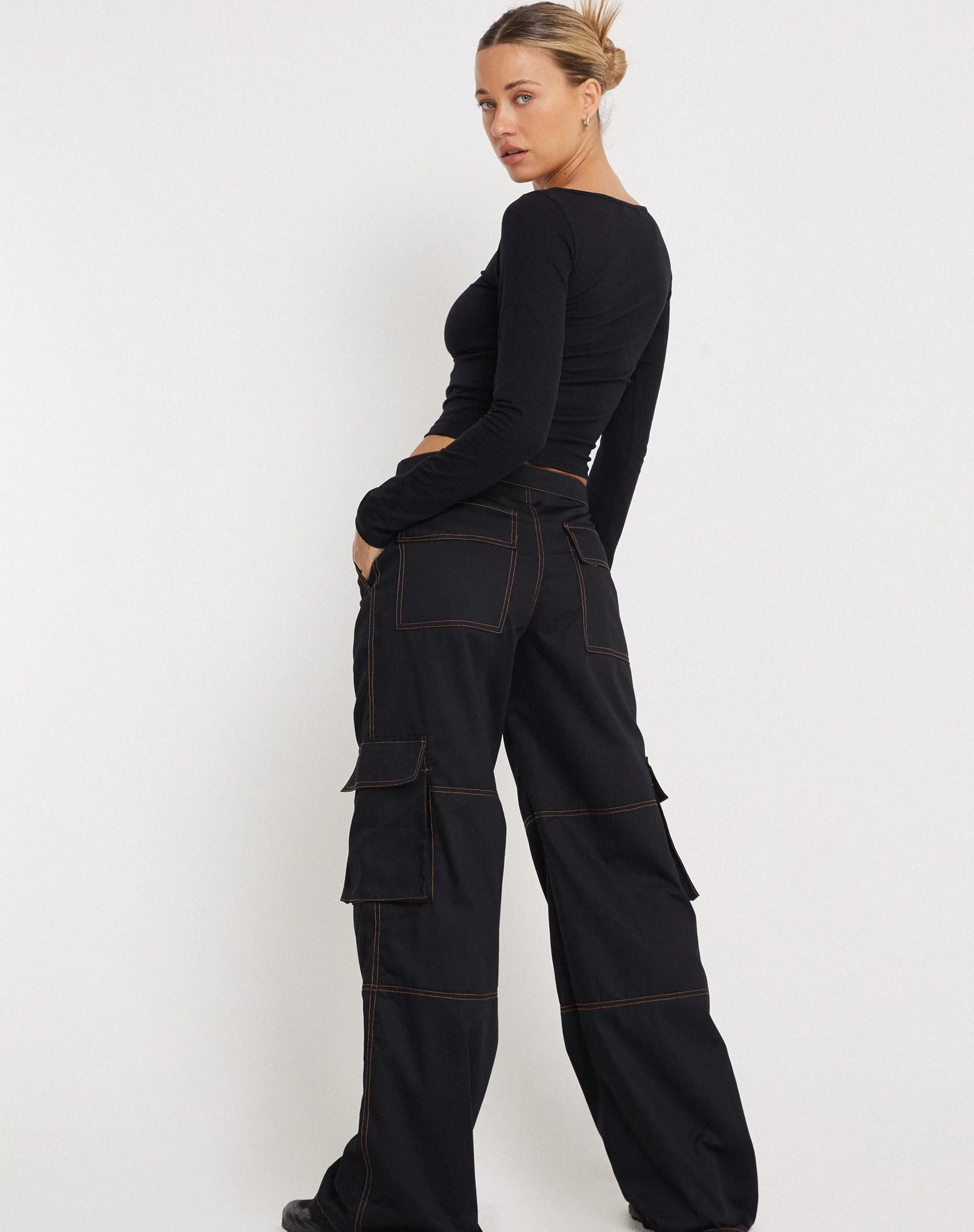 Shop Saul Wide Leg Cargo Trouser In SALE TROUSERS | WIDE LEG TROUSERS