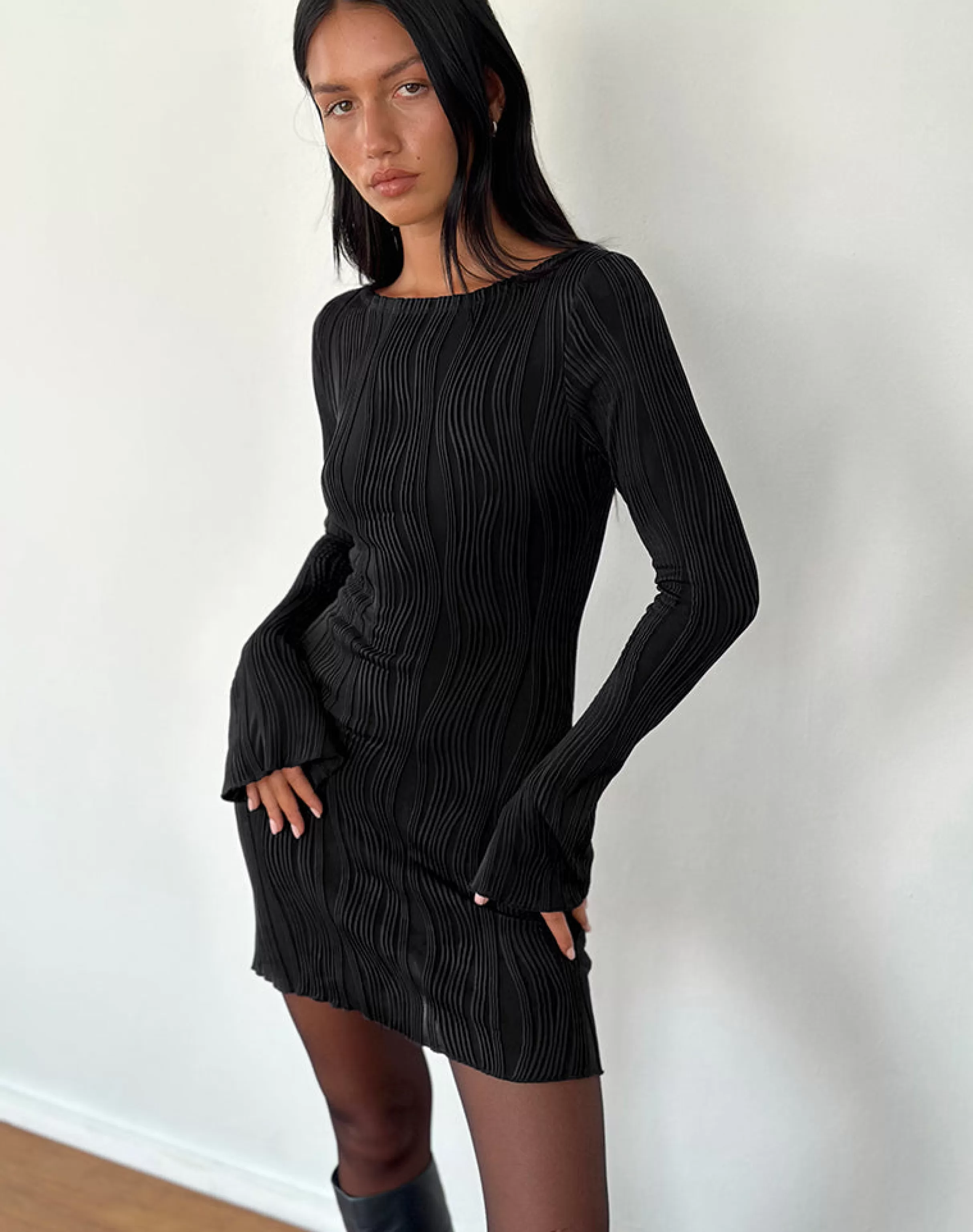 Hot Sevila Long Sleeve Mini Dress In PARTY DRESSES | BODYCON DRESSES