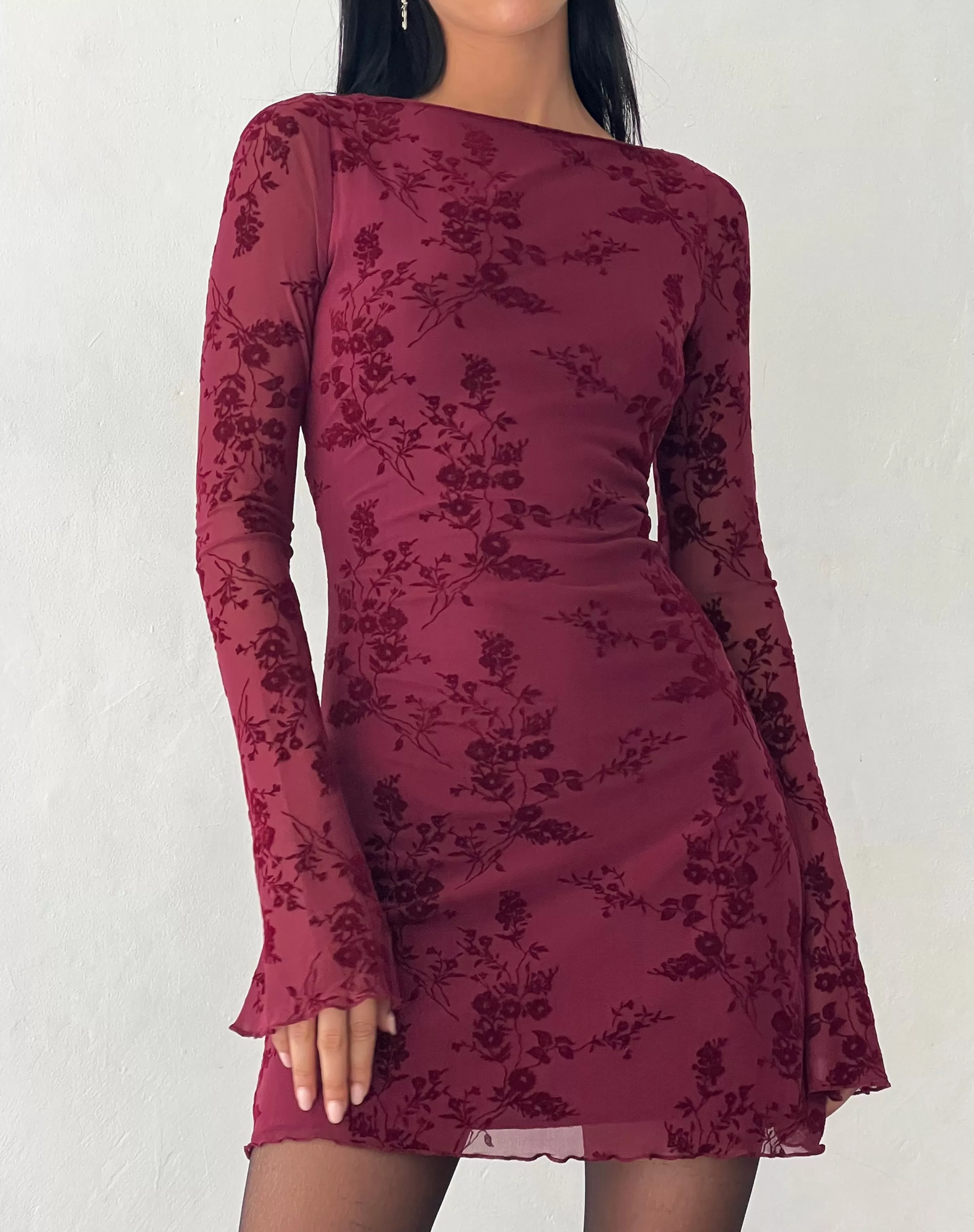 Cheap Sevila Long Sleeve Mini Dress In PARTY DRESSES | PRINTED DRESSES