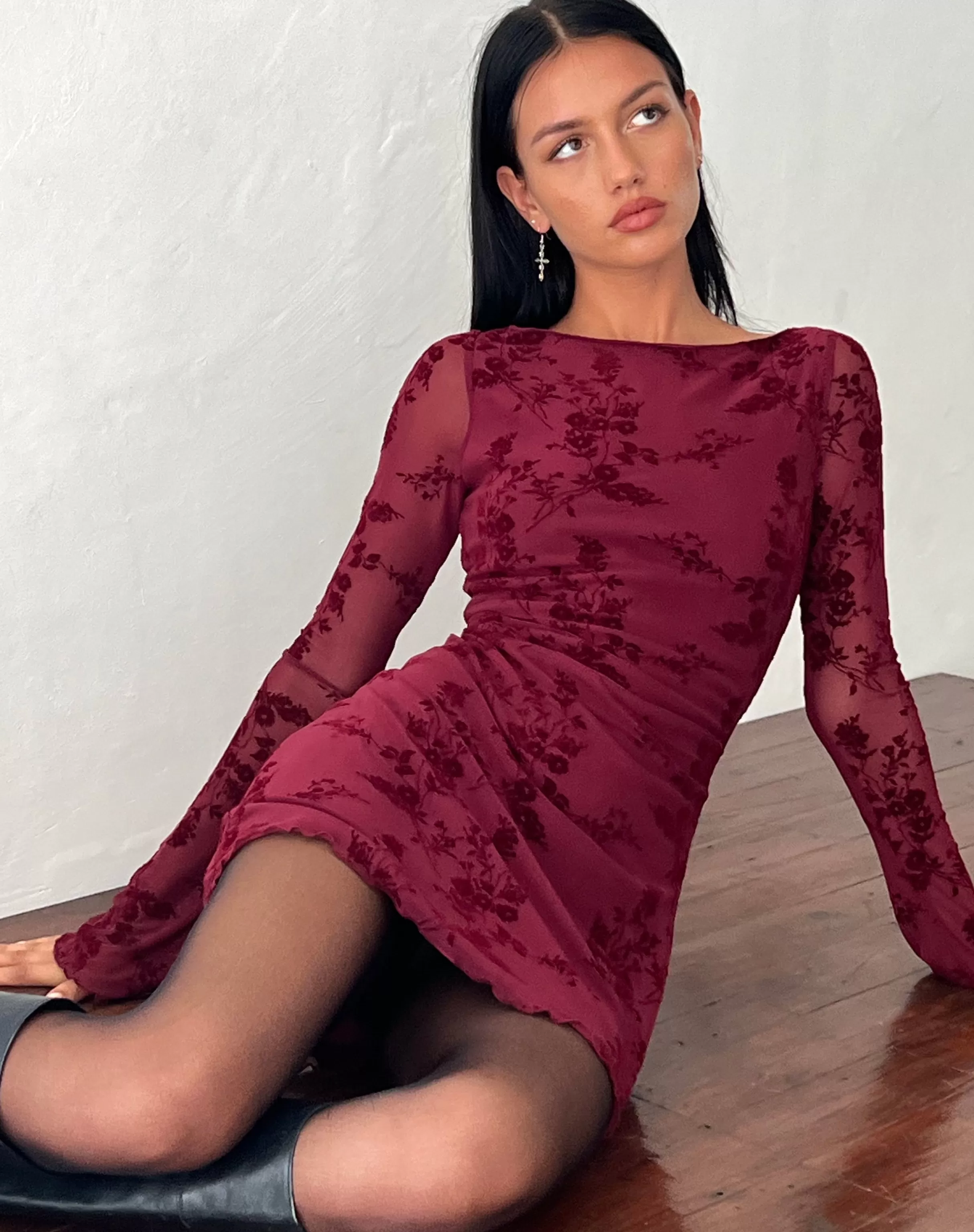 Cheap Sevila Long Sleeve Mini Dress In PARTY DRESSES | PRINTED DRESSES