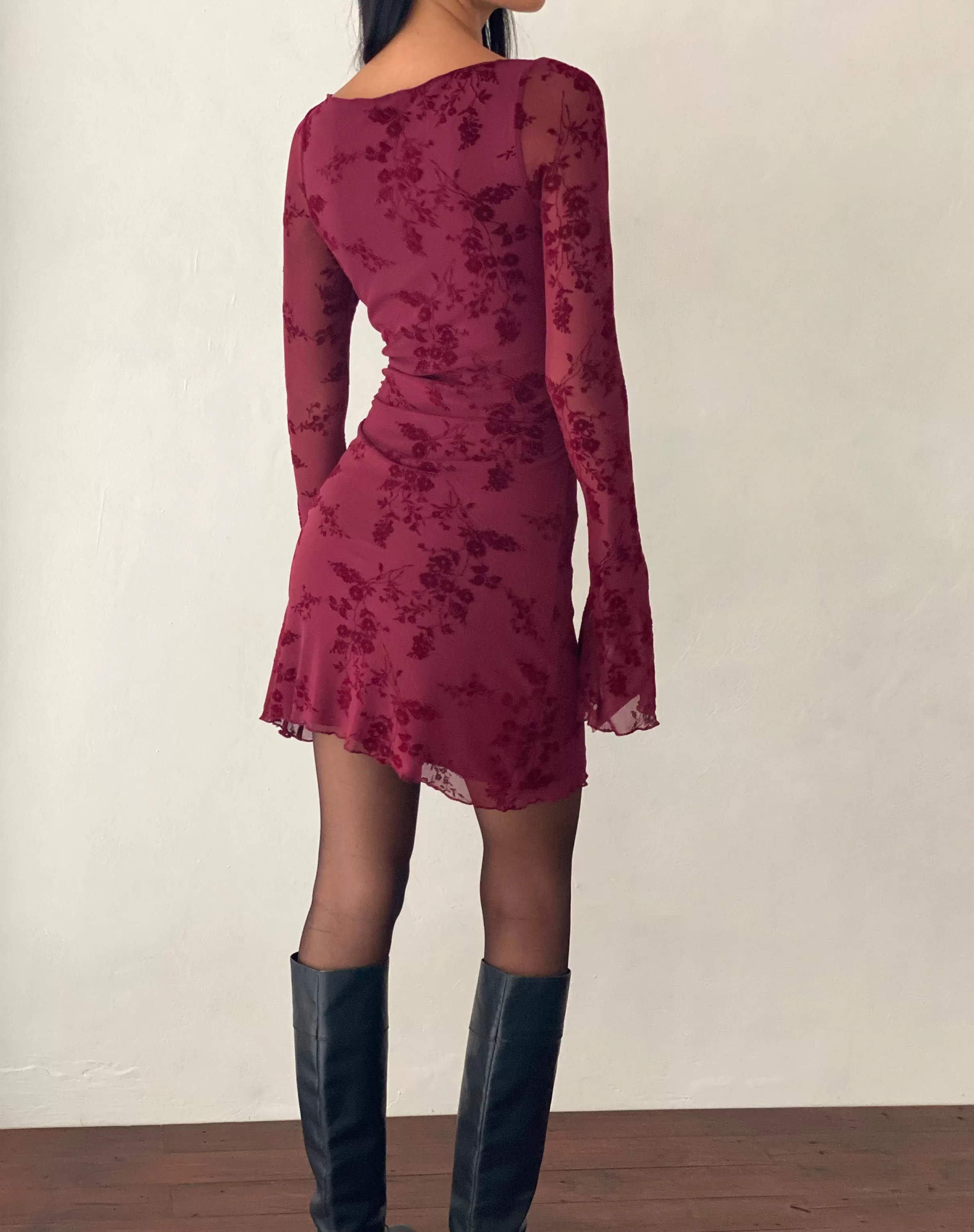 Cheap Sevila Long Sleeve Mini Dress In PARTY DRESSES | PRINTED DRESSES