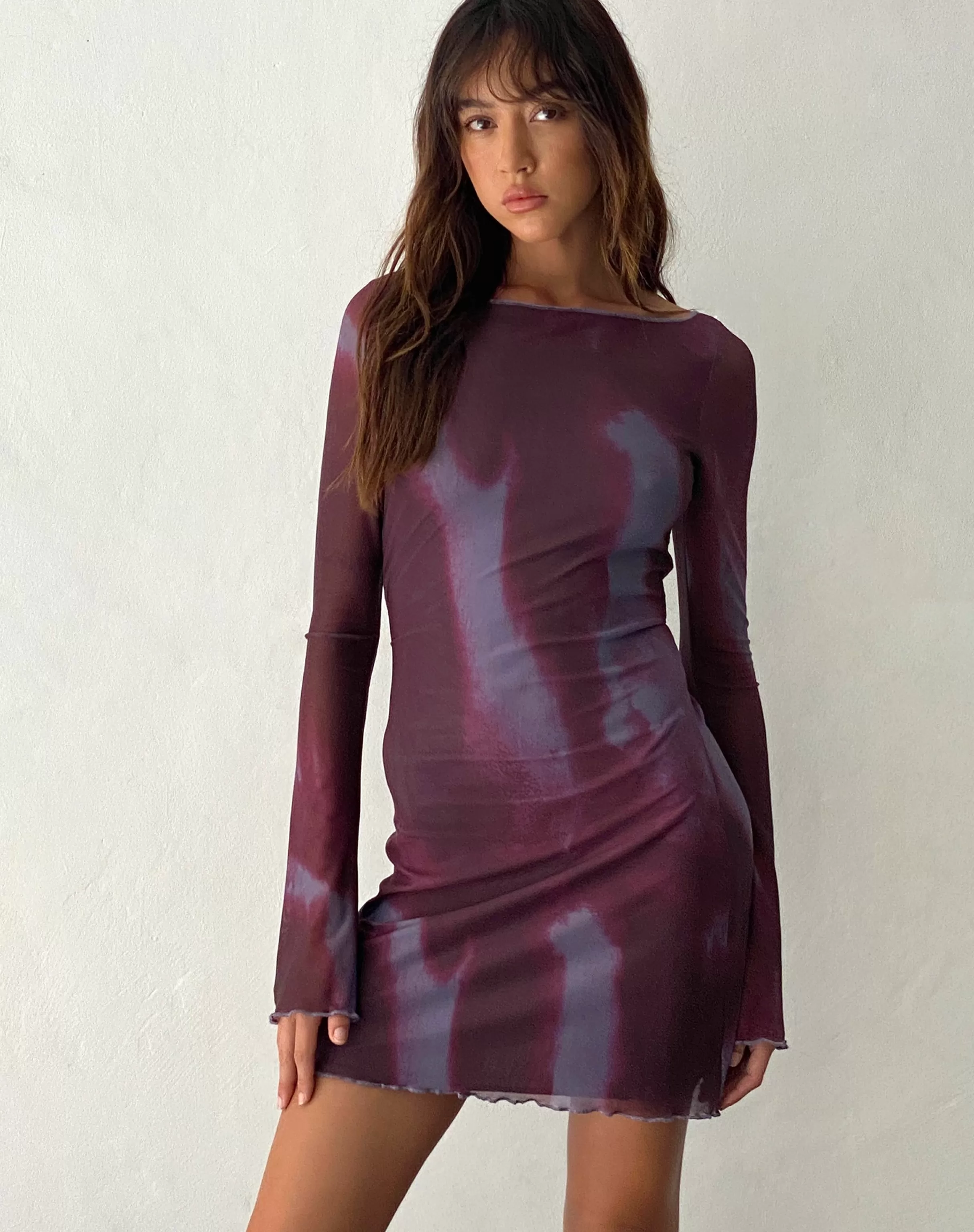 Best Sevila Long Sleeve Mini Dress In PRINTED DRESSES | BODYCON DRESSES