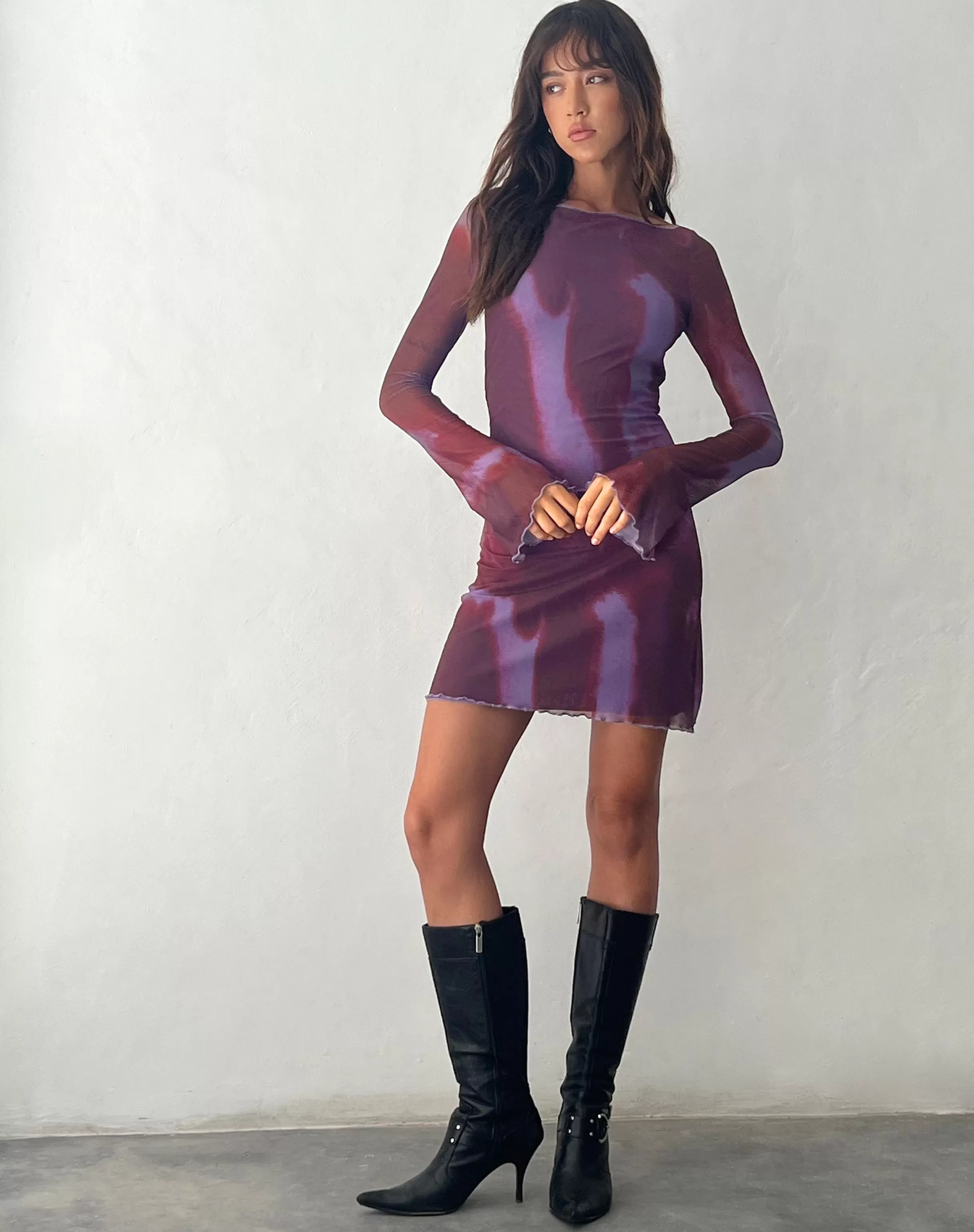 Best Sevila Long Sleeve Mini Dress In PRINTED DRESSES | BODYCON DRESSES