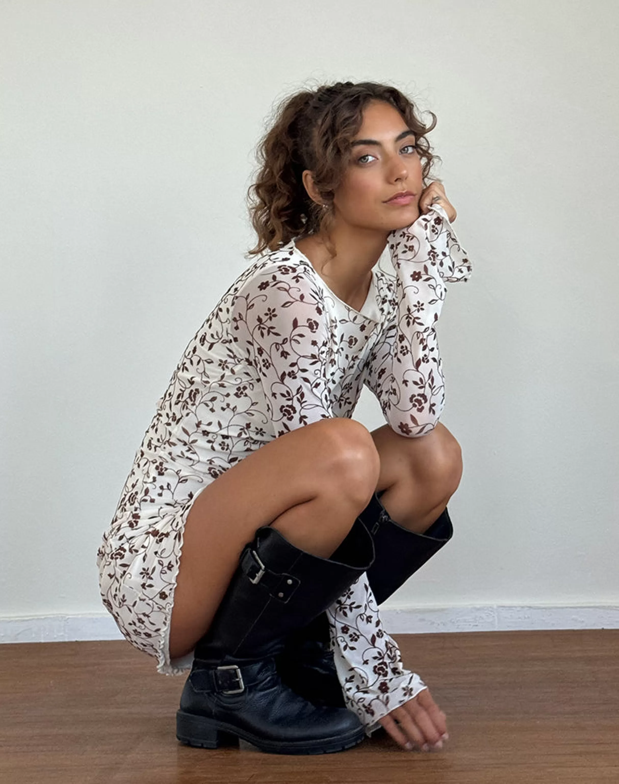 Online Sevila Long Sleeve Mini Dress In NEVERMORE | DAY DRESSES