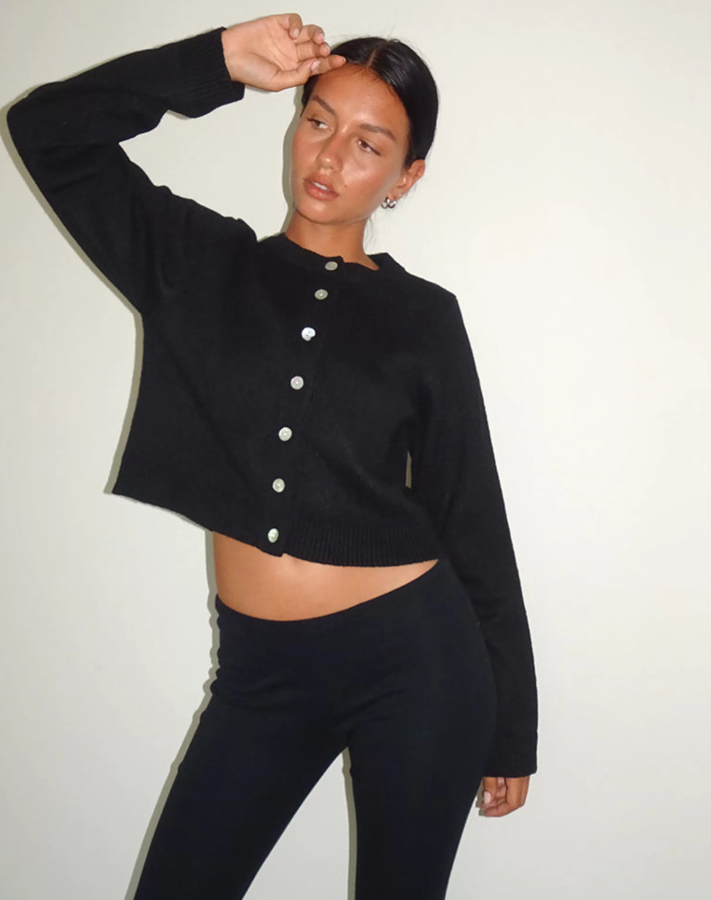 Cheap Shura Brush Knit Cardigan In Black CARDIGANS