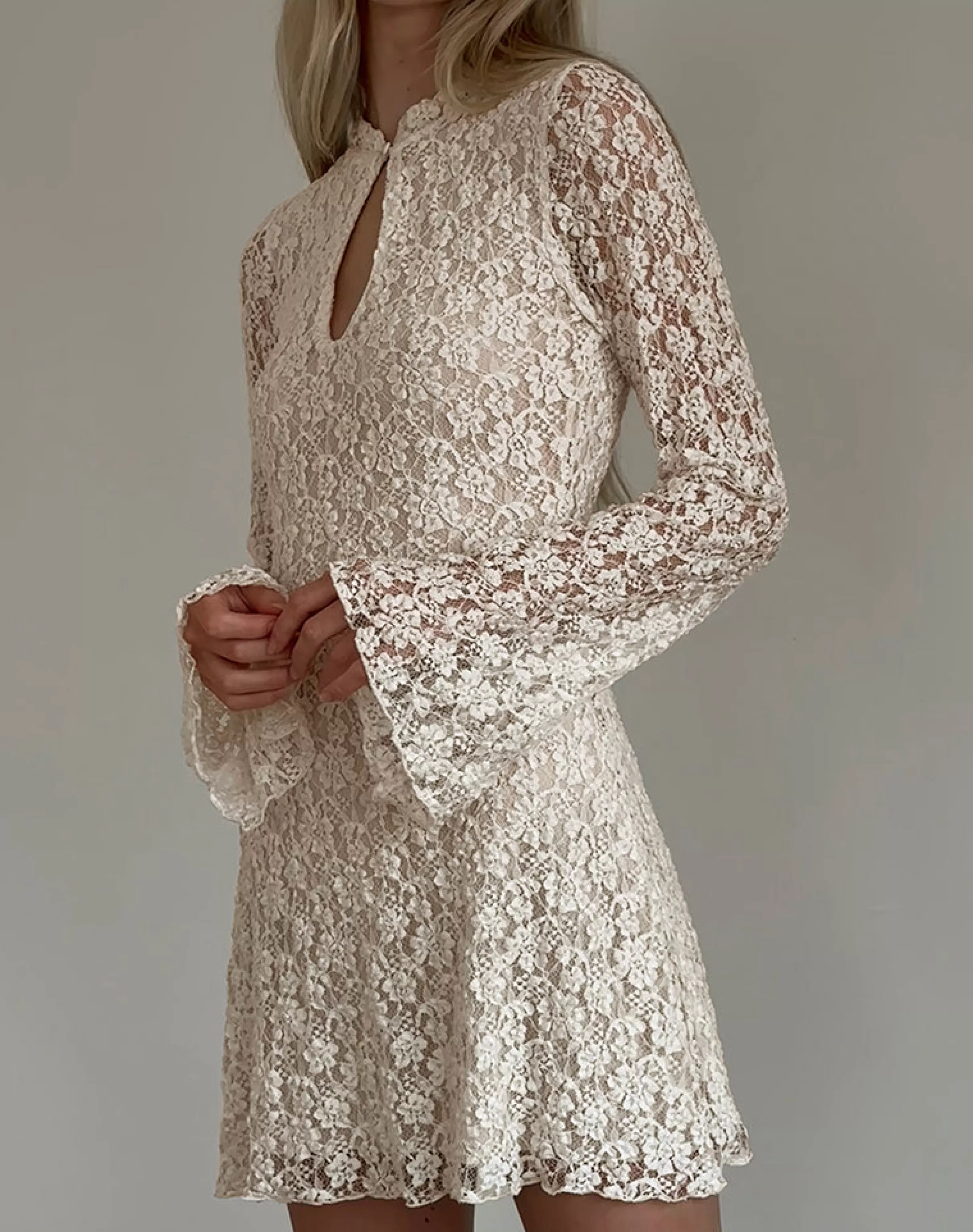Outlet Silvanna Long Sleeve Keyhole Mini Dress In PARTY DRESSES | LONG SLEEVE DRESSES