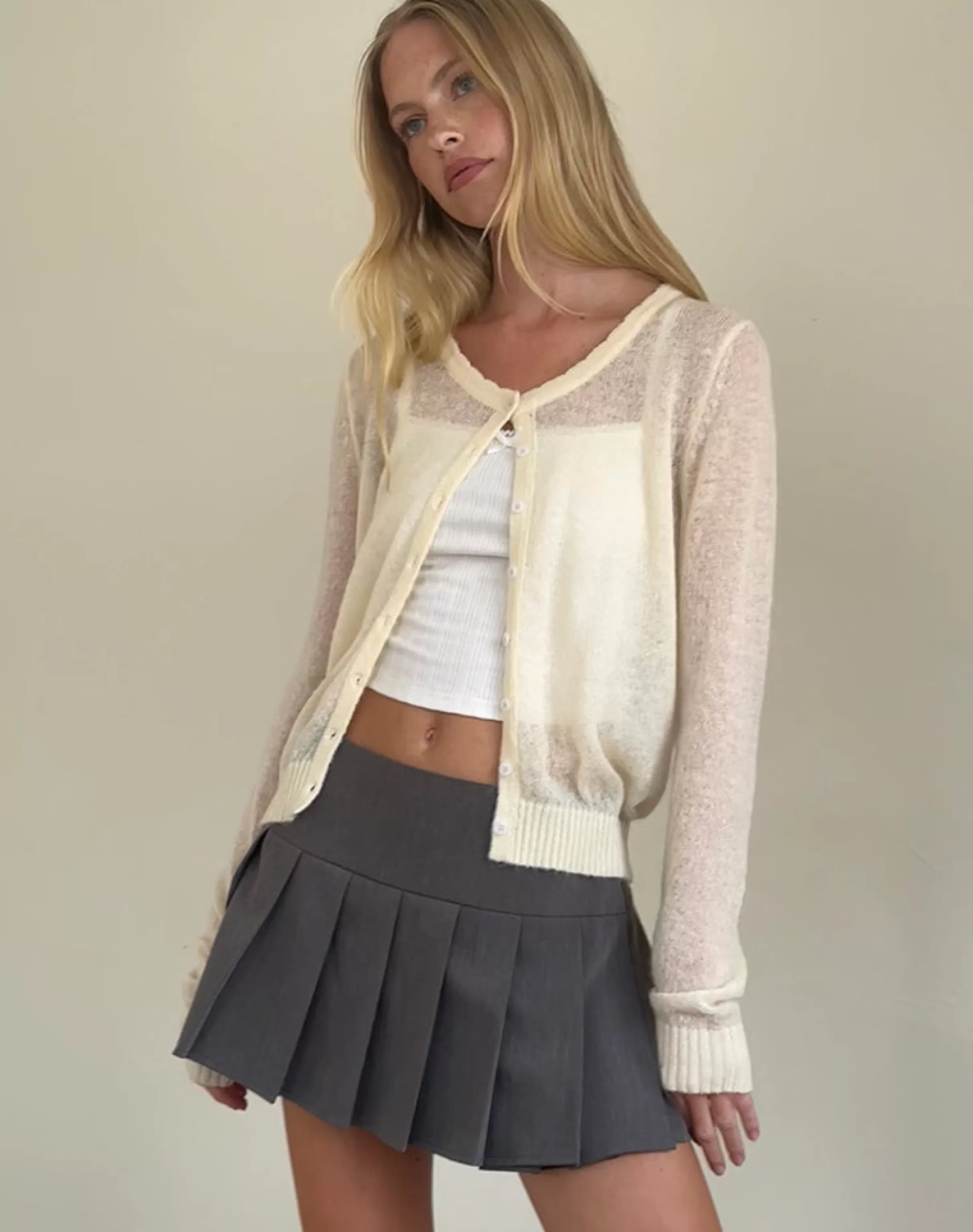 Online Solana Light Knit Cardigan In Ivory CARDIGANS