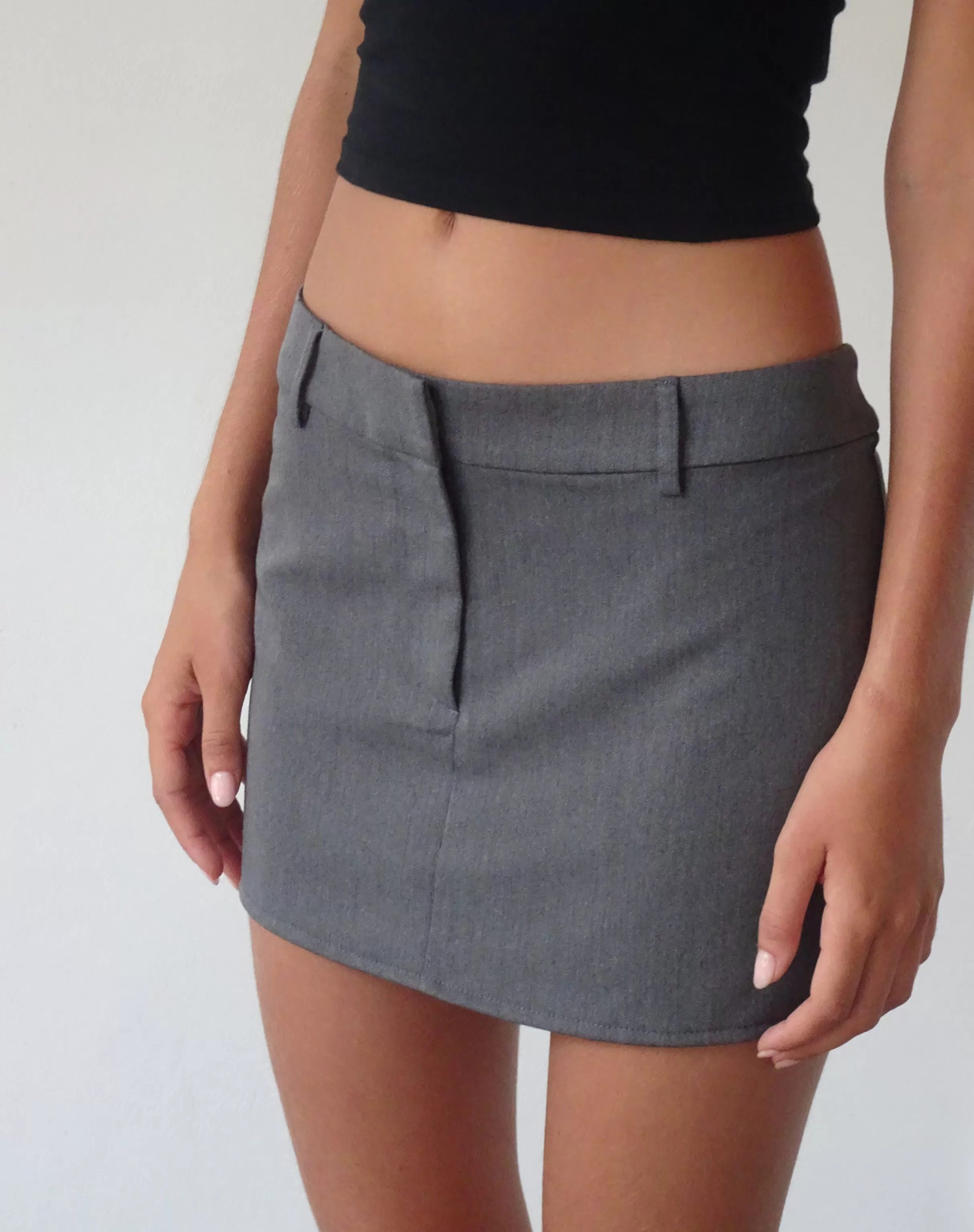 Store Sukra Mini Tailored Skirt In Charcoal TAILORING | SALE SKIRTS