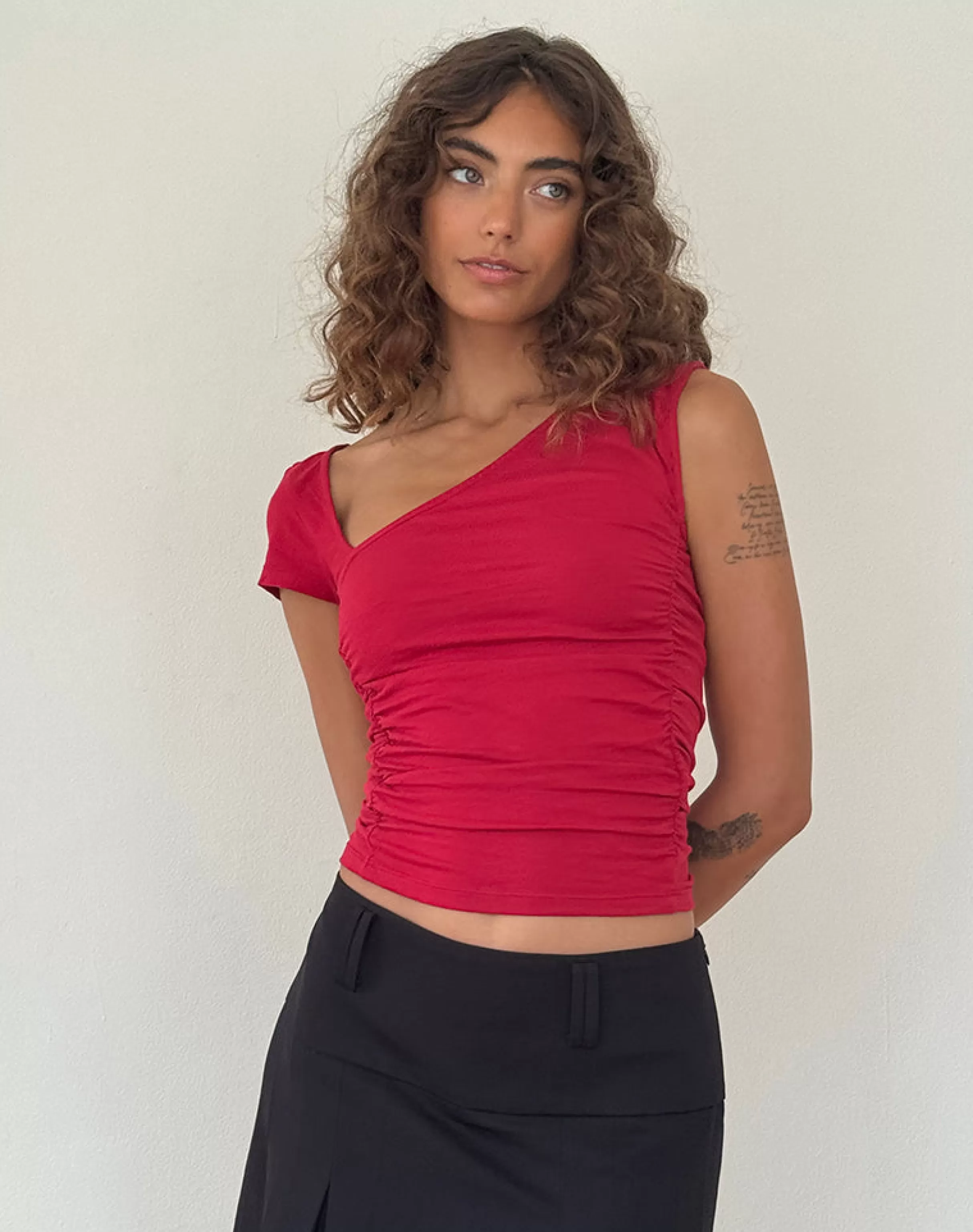 Cheap Sunhee Slash Neck Top In VEST TOPS | CROP TOPS