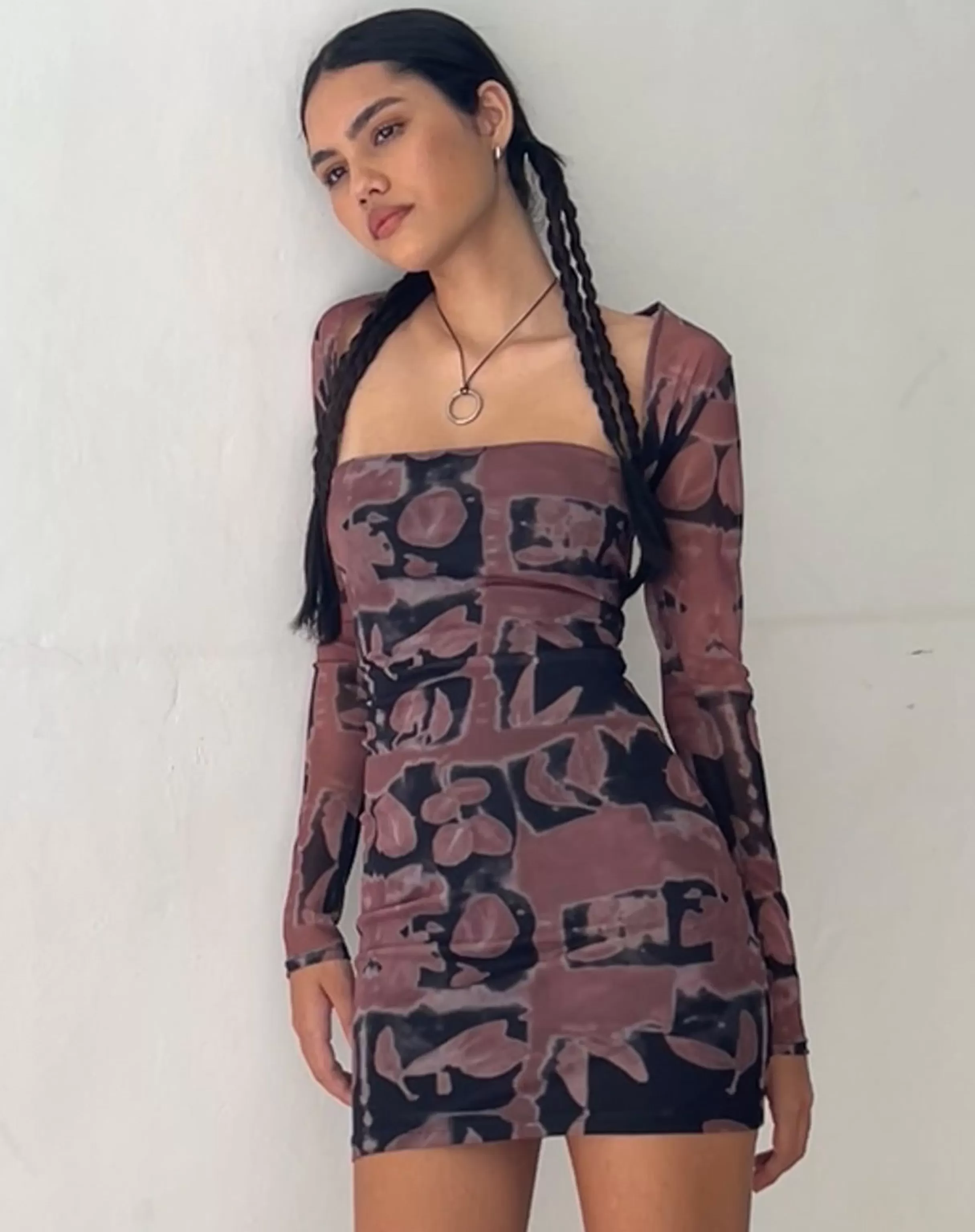 New Tara Bandeau Dress And Shrug Set In Botanical Bleed Black PRINTED DRESSES