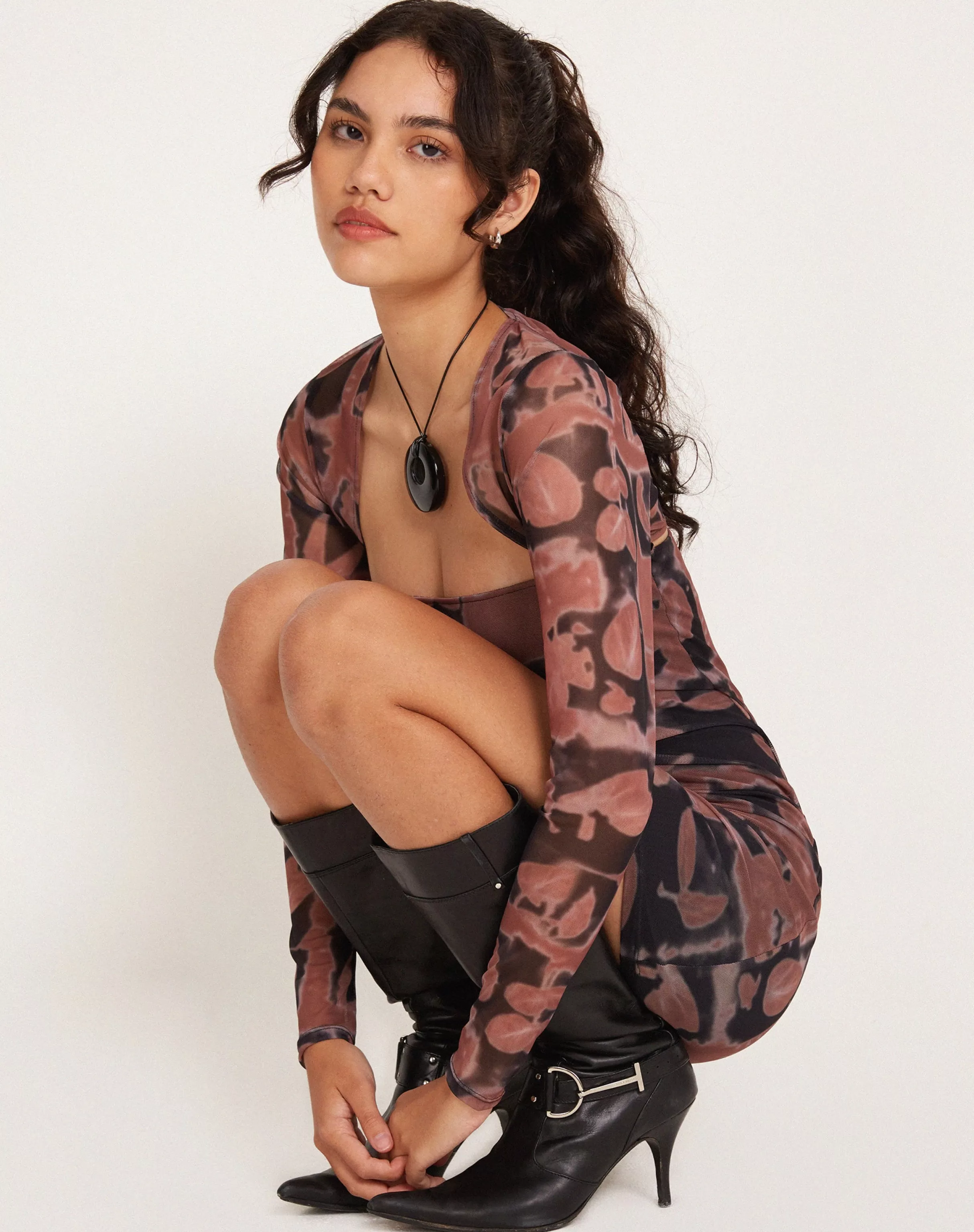 New Tara Bandeau Dress And Shrug Set In Botanical Bleed Black PRINTED DRESSES