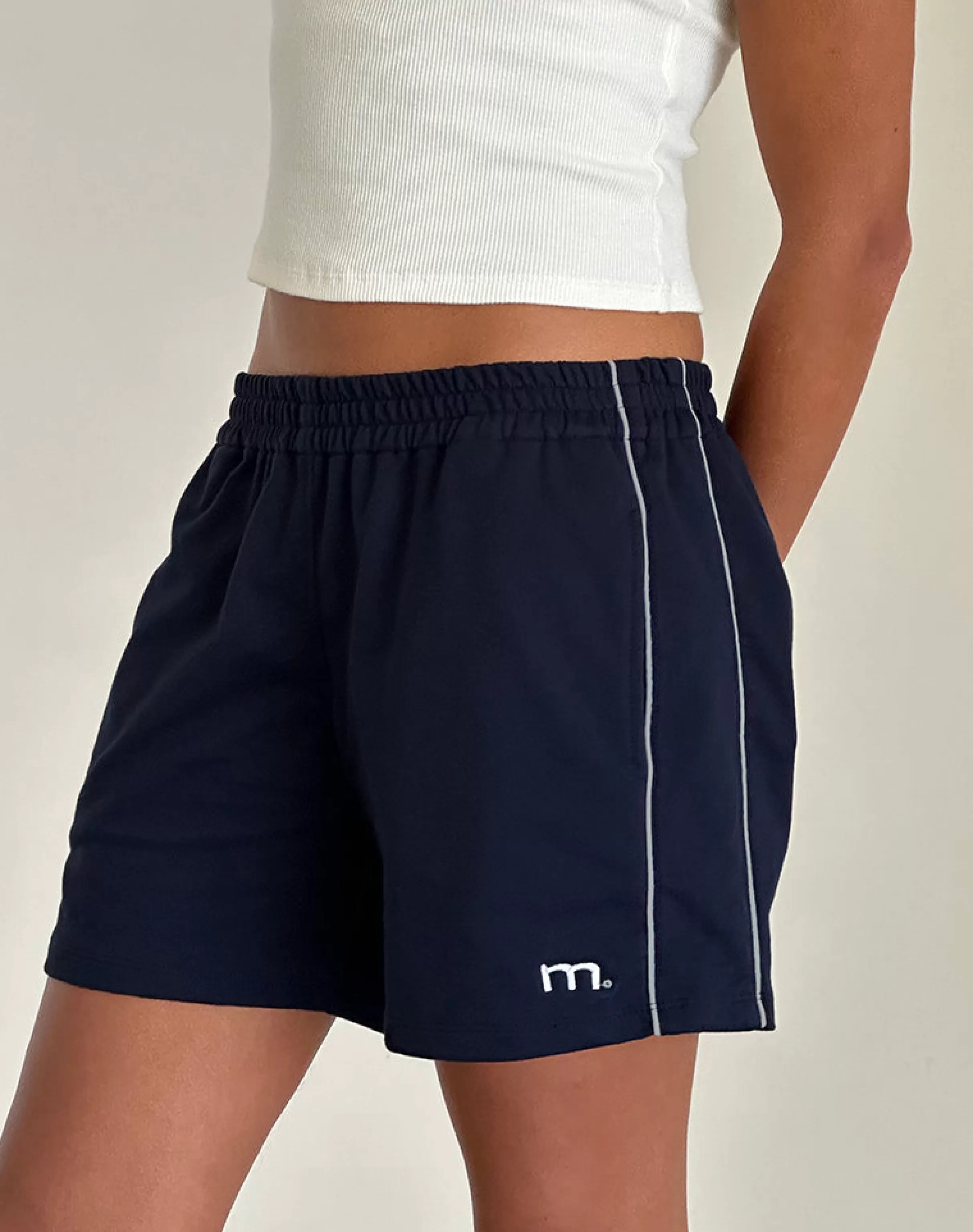 Cheap Thera Short In Navy With White Piping With M Emb LOUNGEWEAR | SHORTS