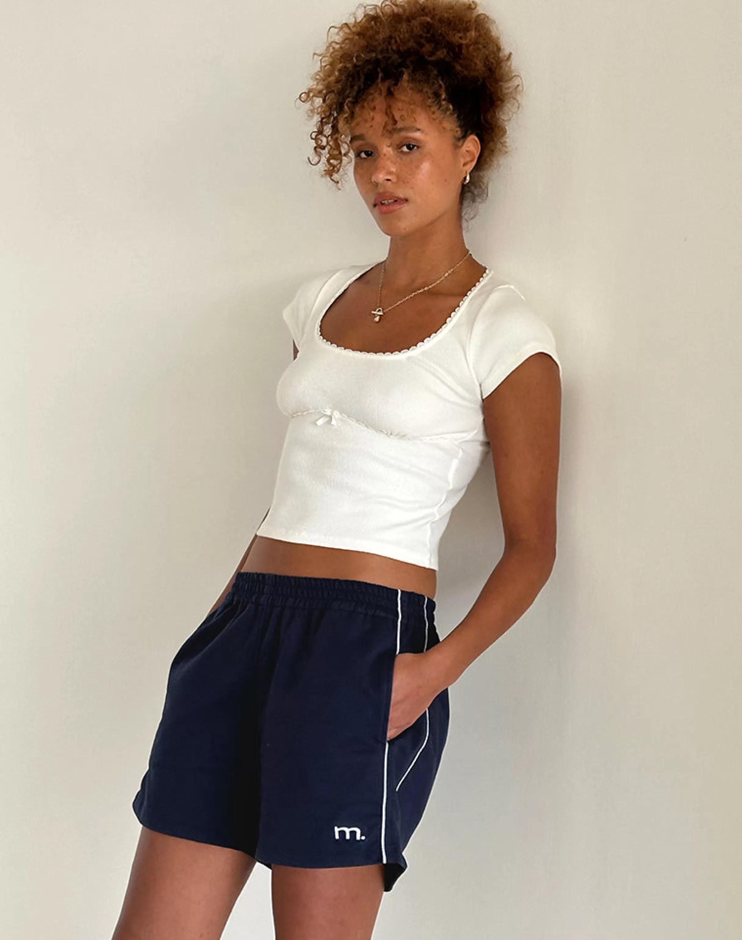 Cheap Thera Short In Navy With White Piping With M Emb LOUNGEWEAR | SHORTS