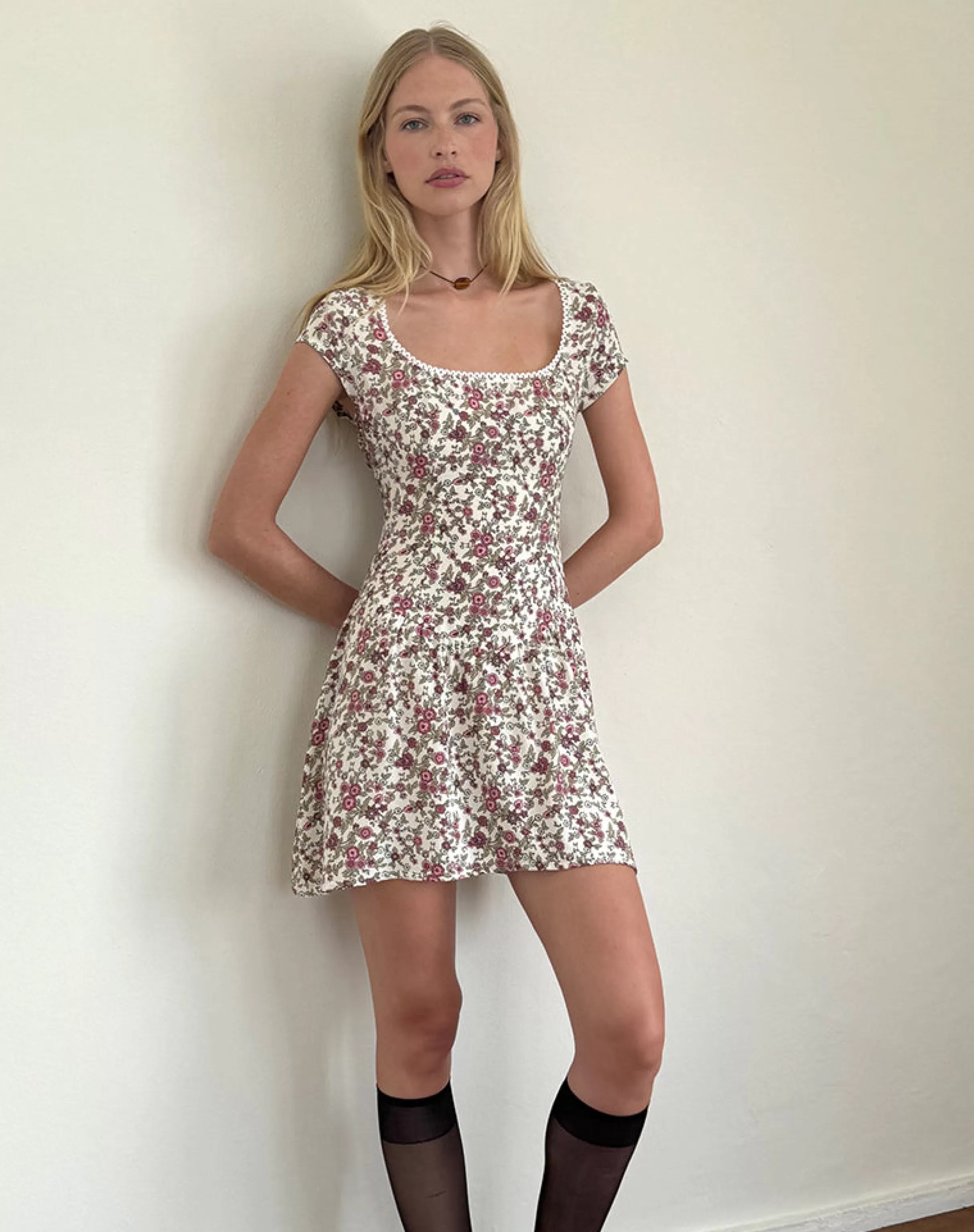 New Tipani Mini Dress In Vintage Bloom Ivory NEVERMORE | DAY DRESSES