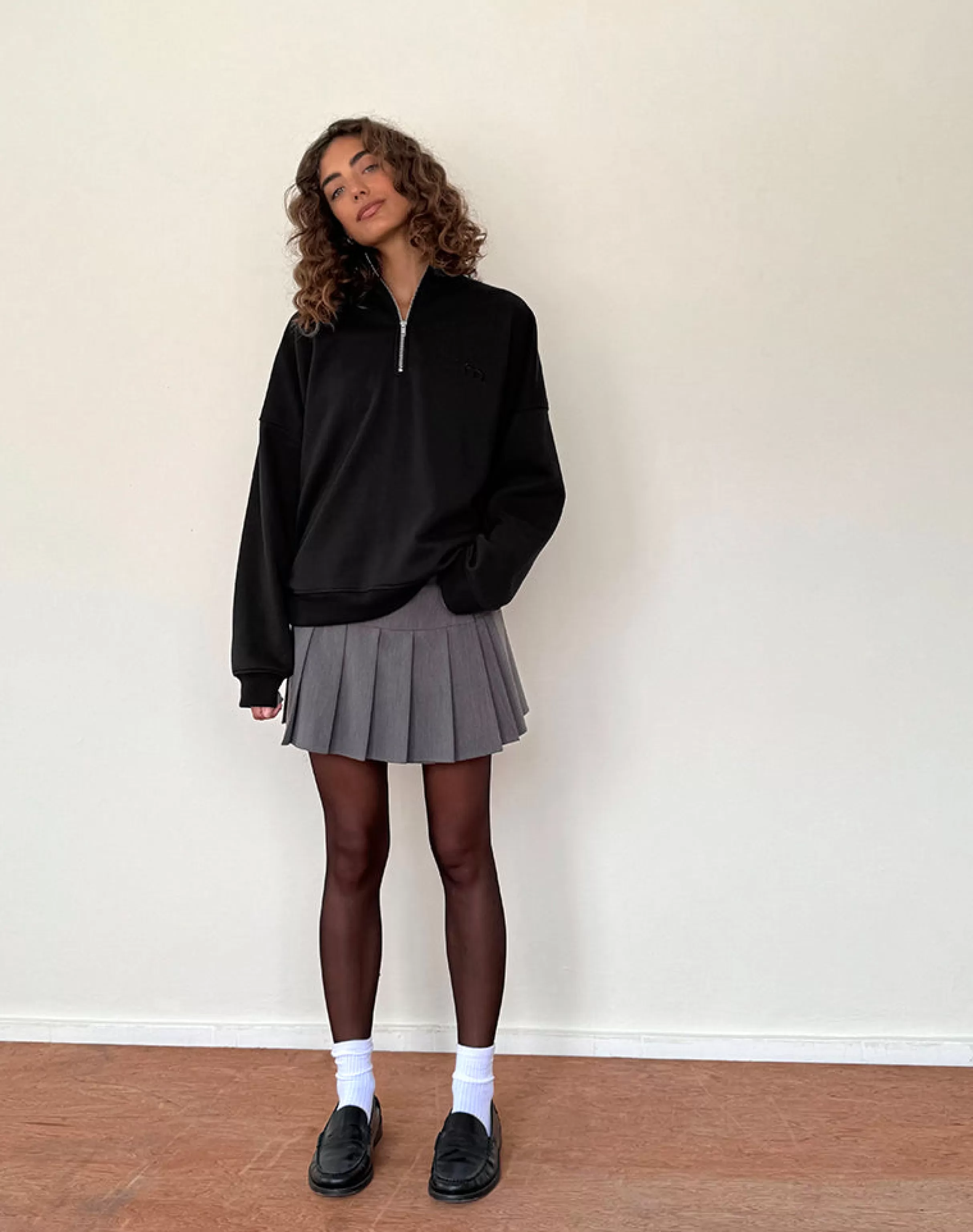 Flash Sale Tirma High Neck Jumper In Tonal Black With M Embroidery LOUNGEWEAR | CO-ORDS