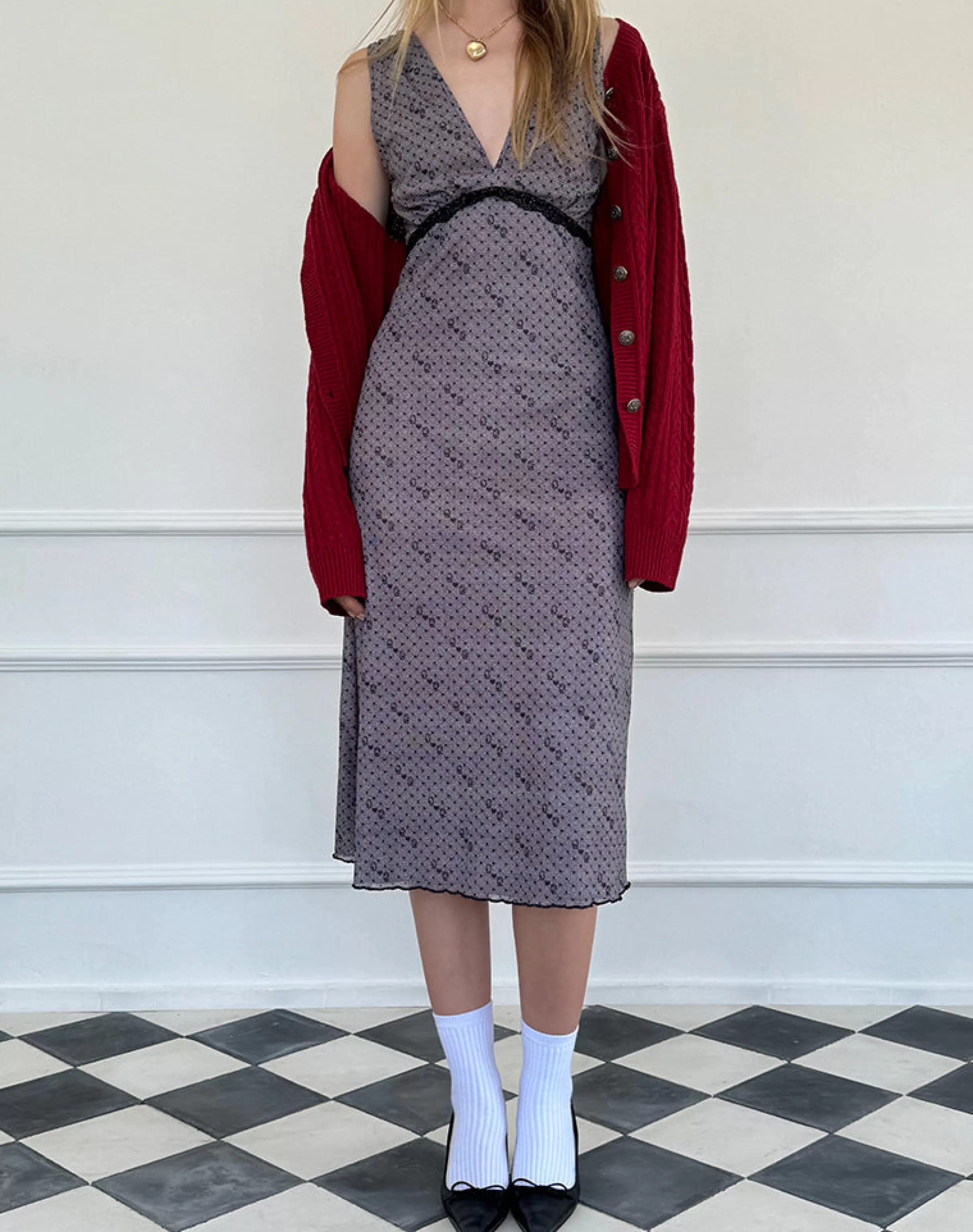 Shop Vasida Mesh Midi Dress In Queen Of Hearts DAY DRESSES | PRINTED DRESSES