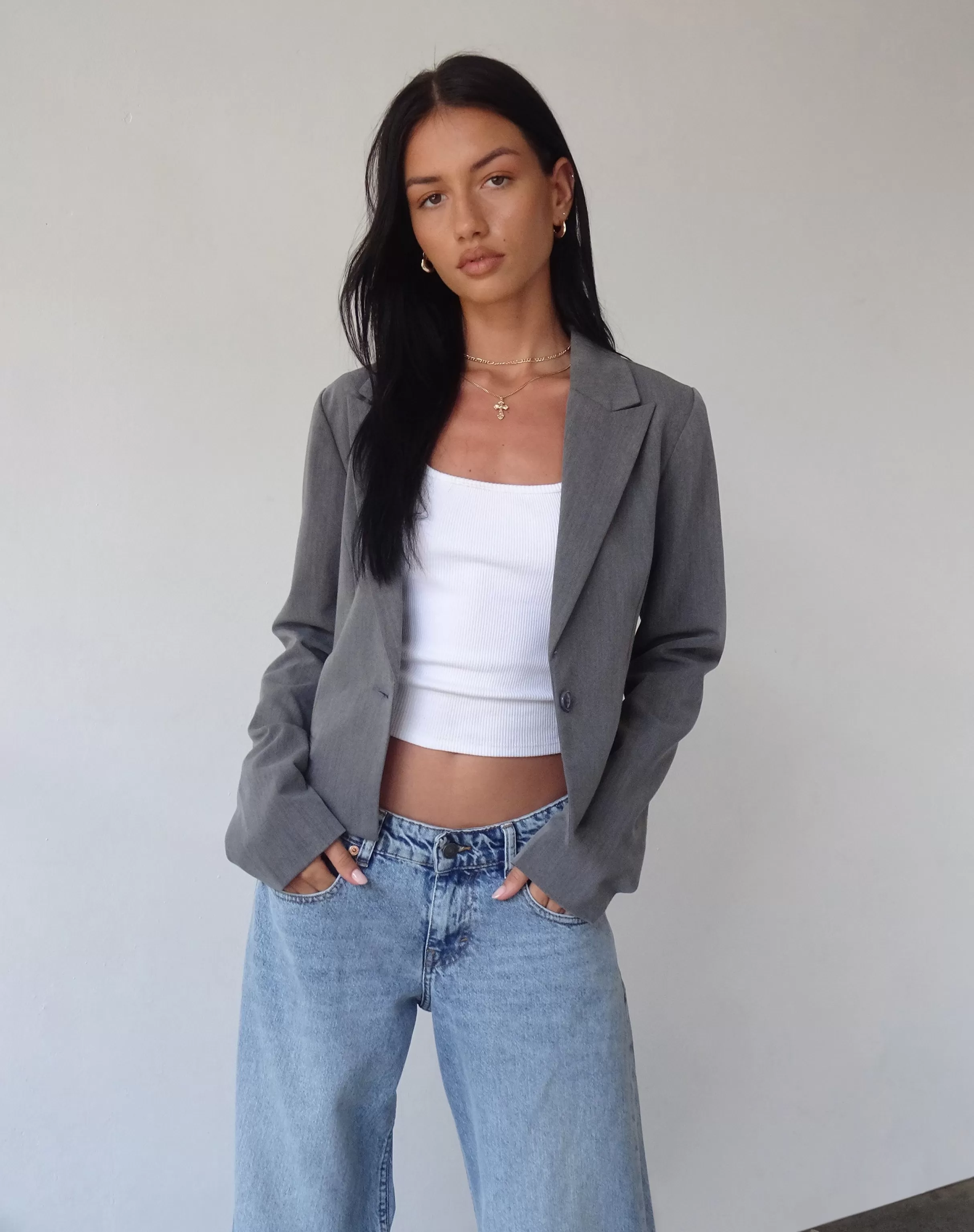 Outlet Walid Cropped Blazer In Tailoring Charcoal TAILORING | BLAZERS