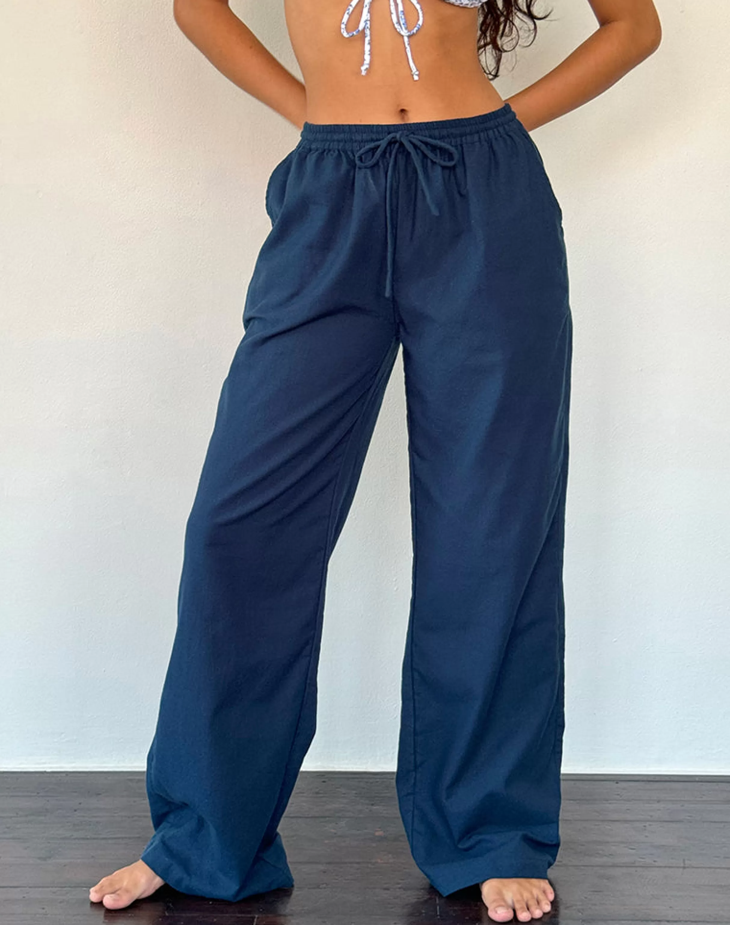 Store Wasic Wide Leg Linen Trouser In WIDE LEG TROUSERS | LOW RISE TROUSERS