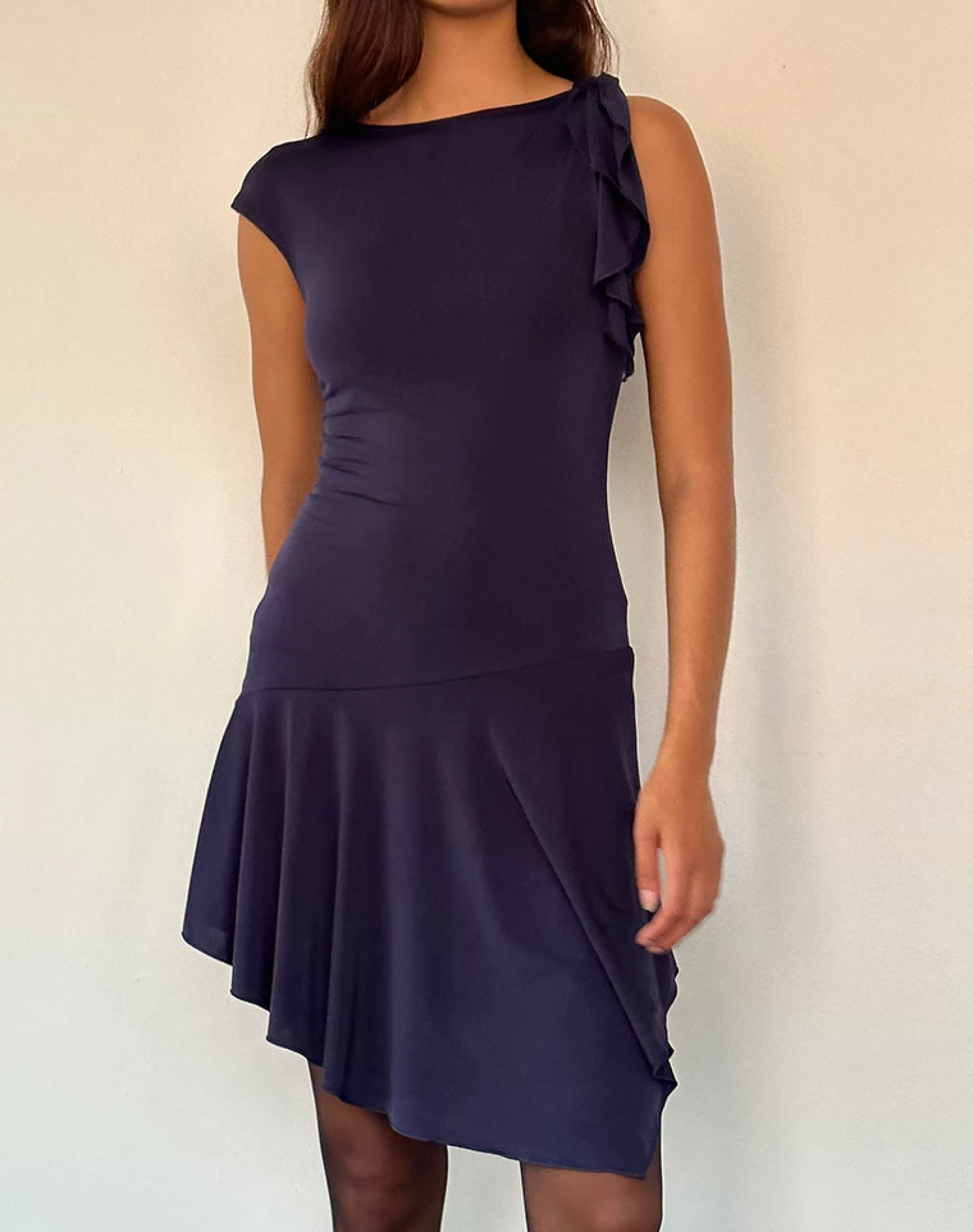 Flash Sale Winslow Asymmetric Frill Mini Dress In Navy SALE DRESSES