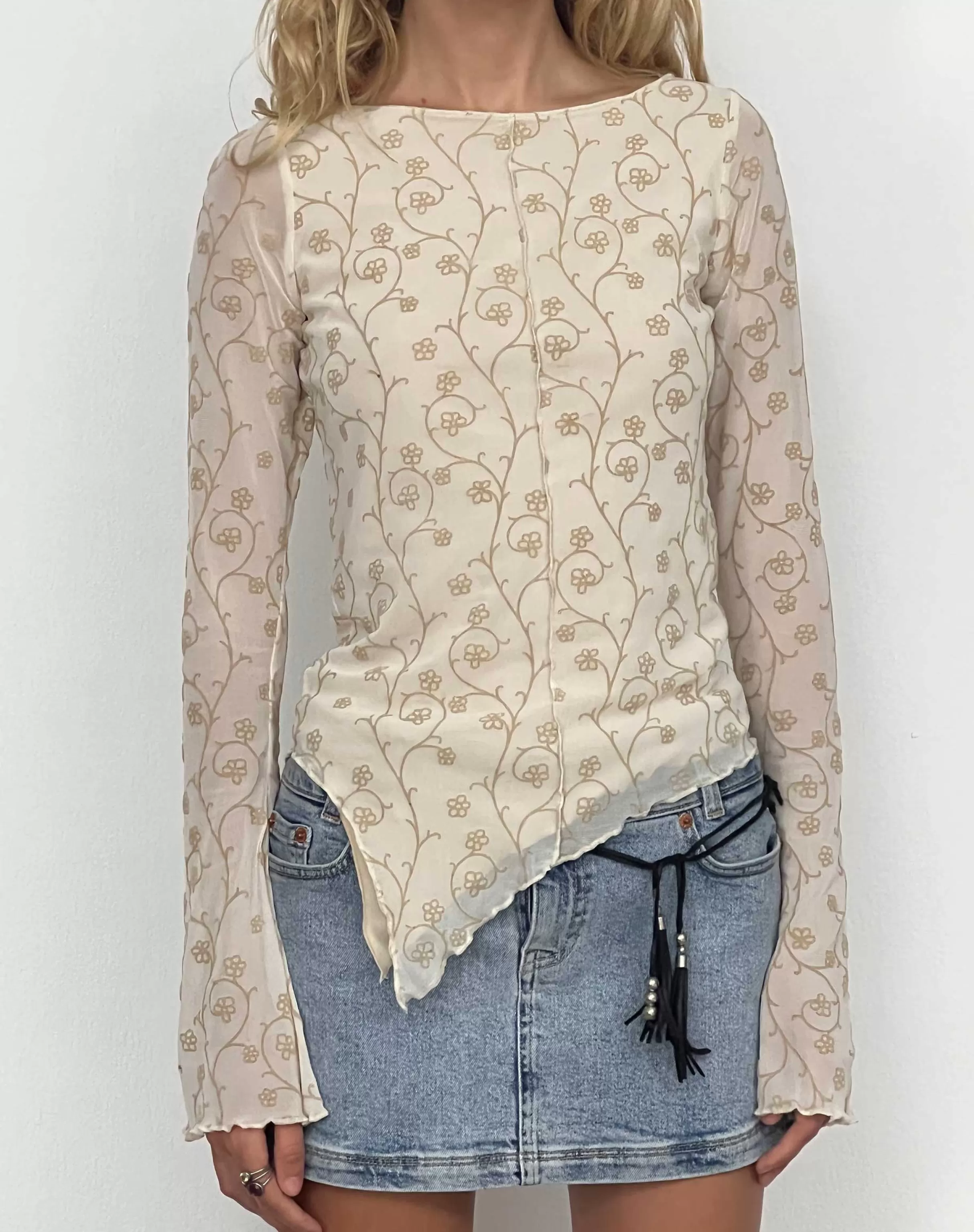 Cheap Zest Mesh Long Sleeve Top In SALE TOPS | PRINTED TOPS
